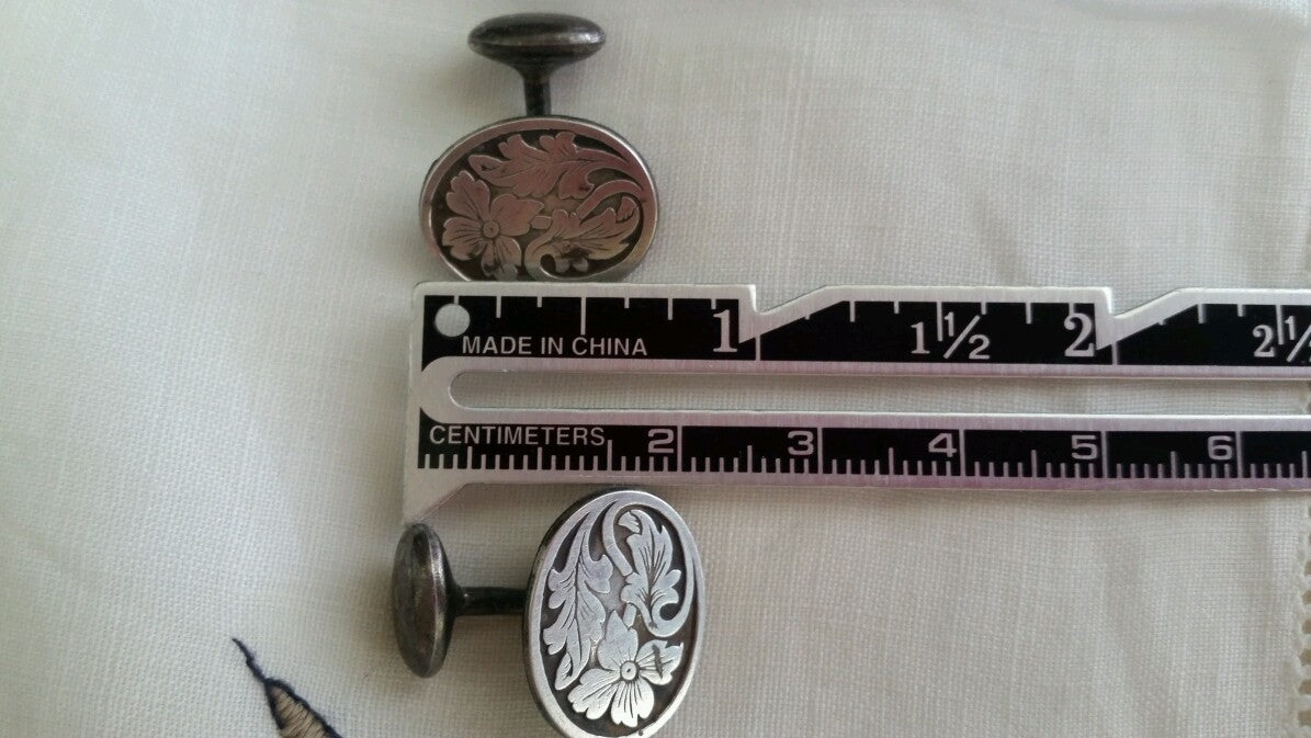 Antique Art Nouveau Solid Sterling Silver Cufflinks