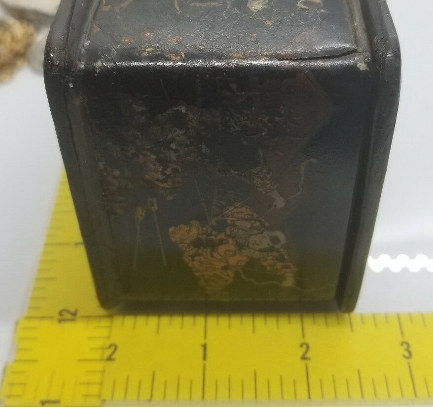 Antique Chinese Export Tea / Spice Caddy Box Paper Mache