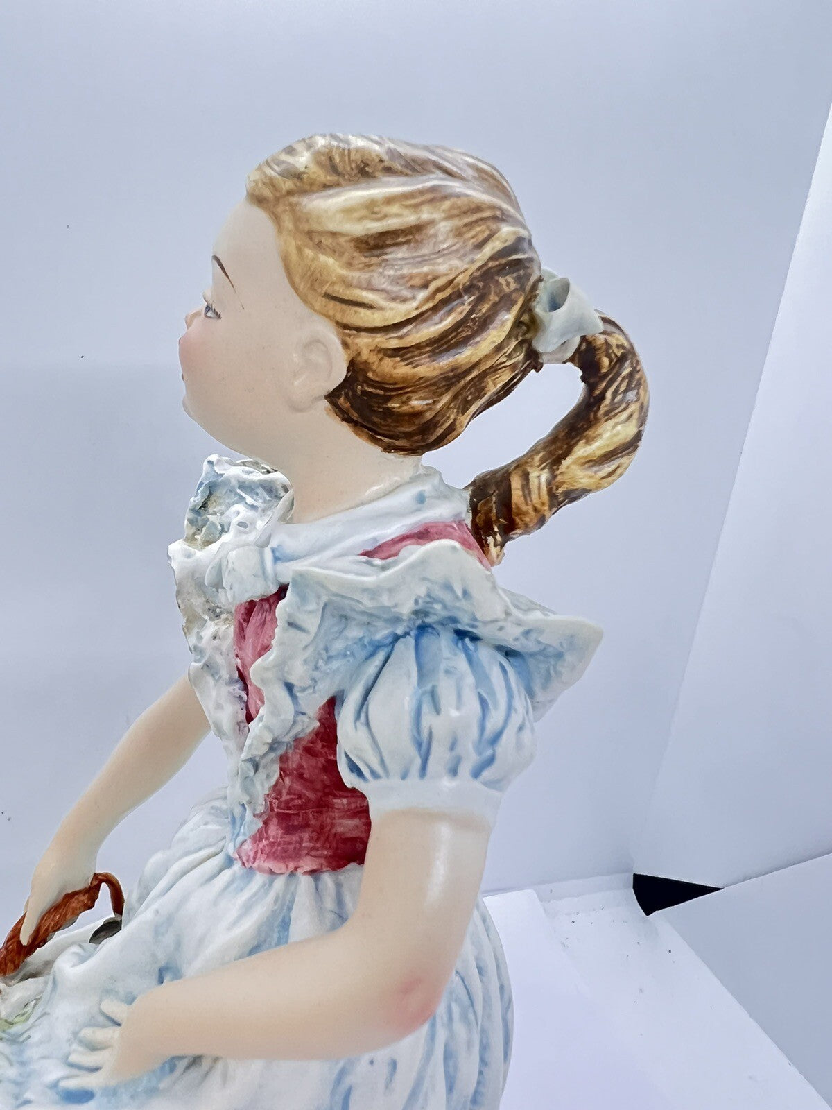 1950’s Borzoi & Girl w Floral Trim Mollica dog 10" Capodimonte Figurine Italy