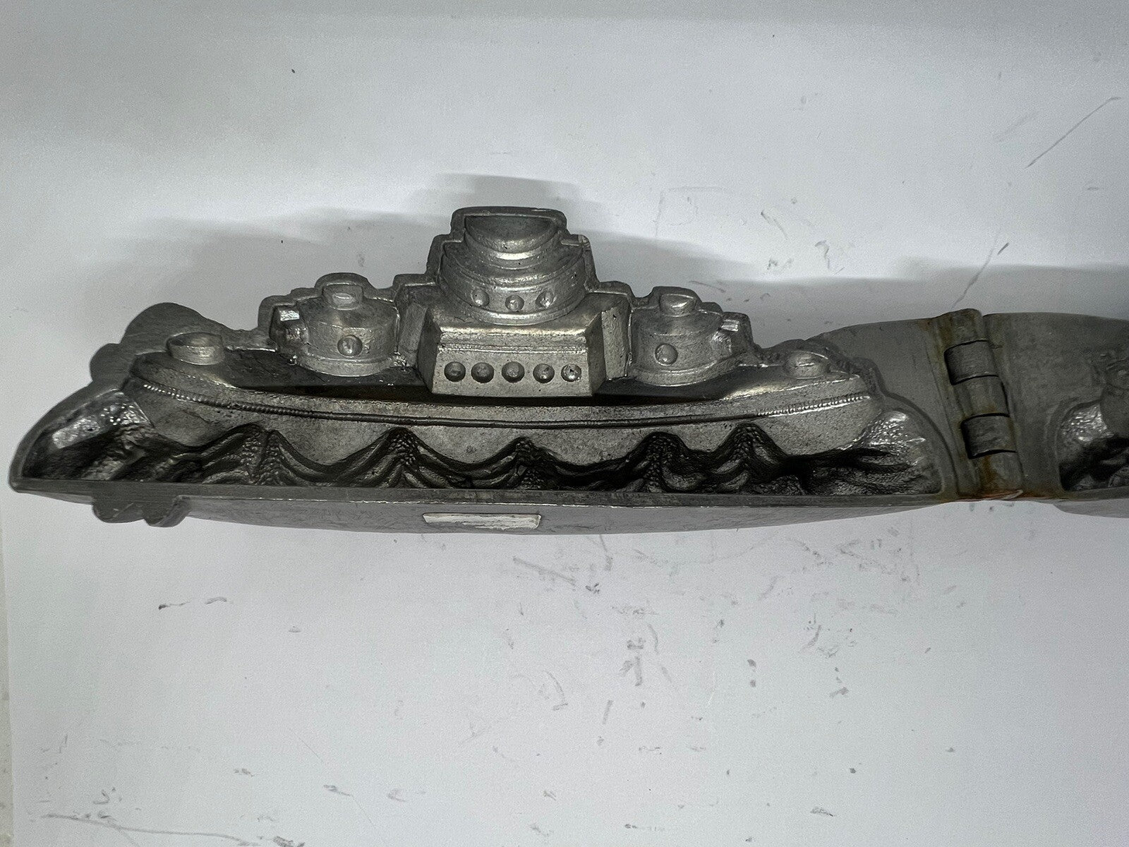 Antique Battleship #512 Pewter Chocolate Candy Ice Cream Mold