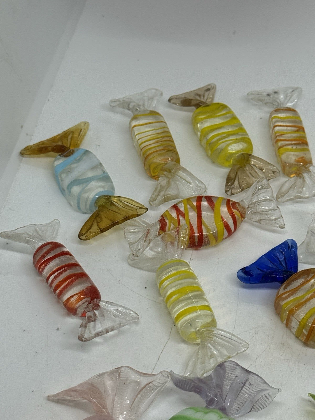 20 Vintage Murano Wrapped Glass Candy Collection Pieces