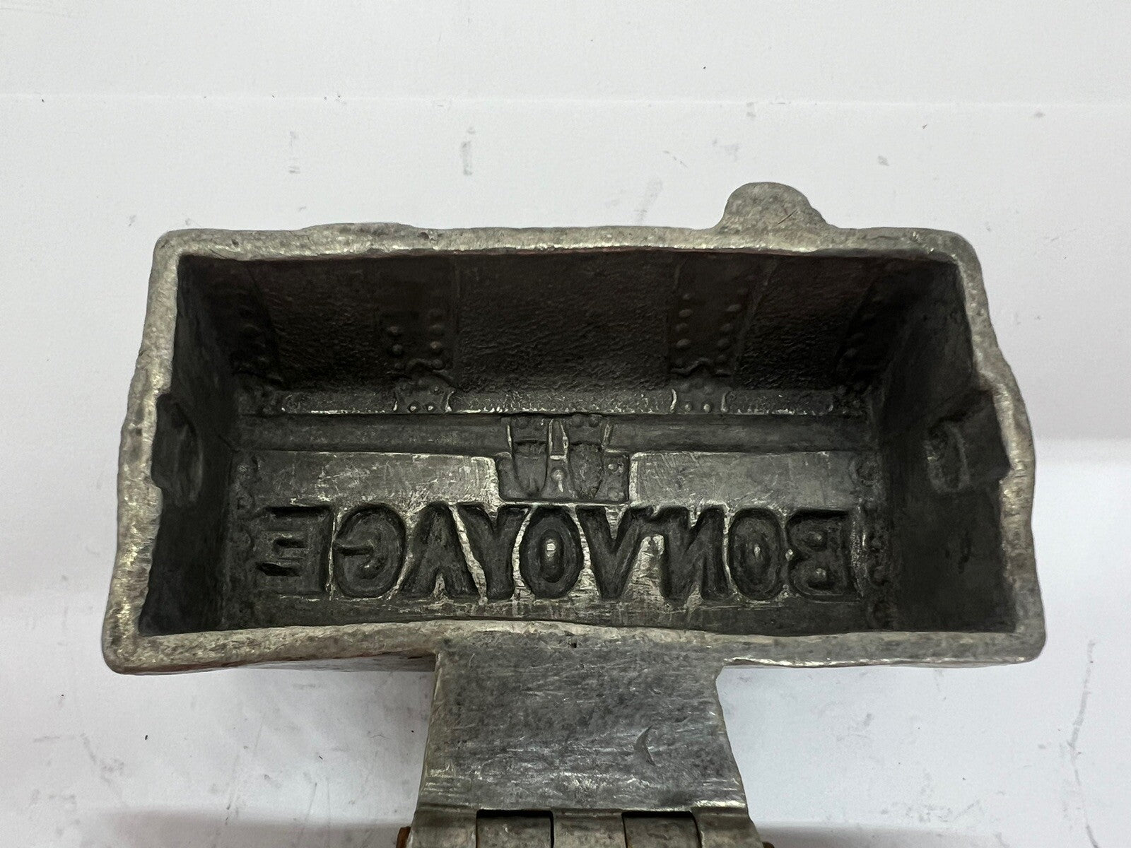 Antique Bon-Voyage Suitcase Travel Trunk Pewter Chocolate Candy Ice Cream Mold