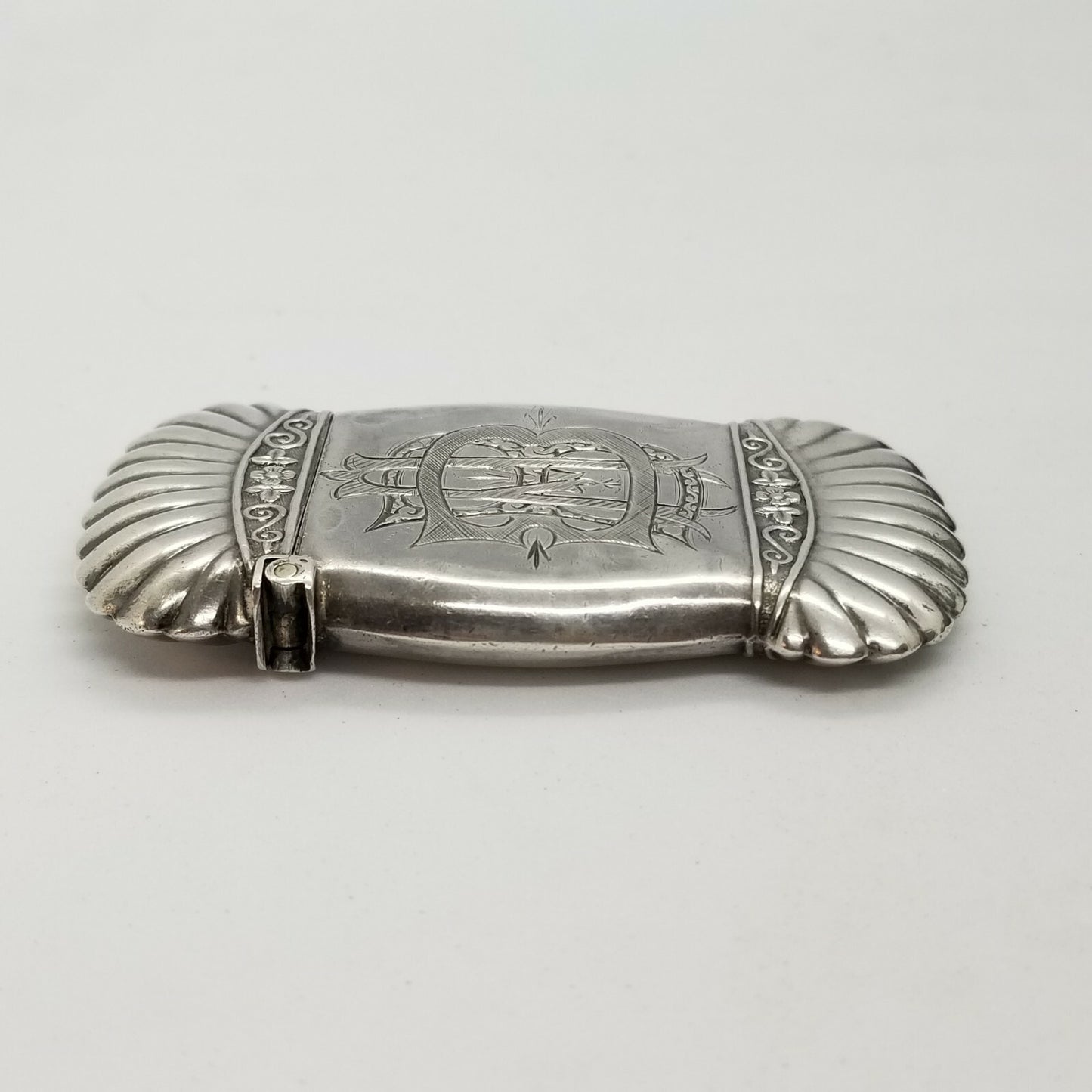 Antique Art Nouveau Sterling Silver Match Safe Vesta Case  Combed End