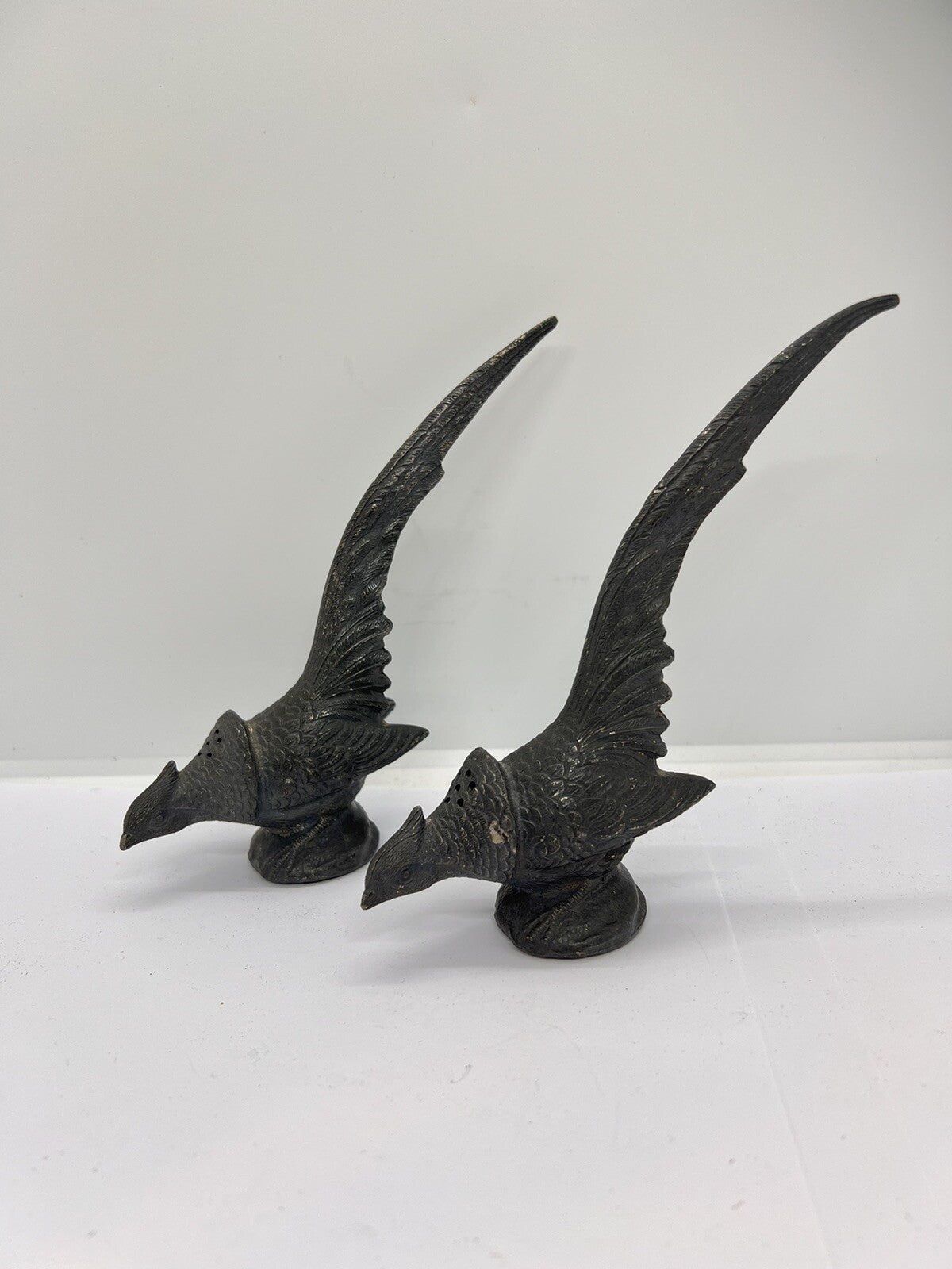 Antique American Weidlich Brothers Silver Plated Pheasant Salt & Pepper Shakers