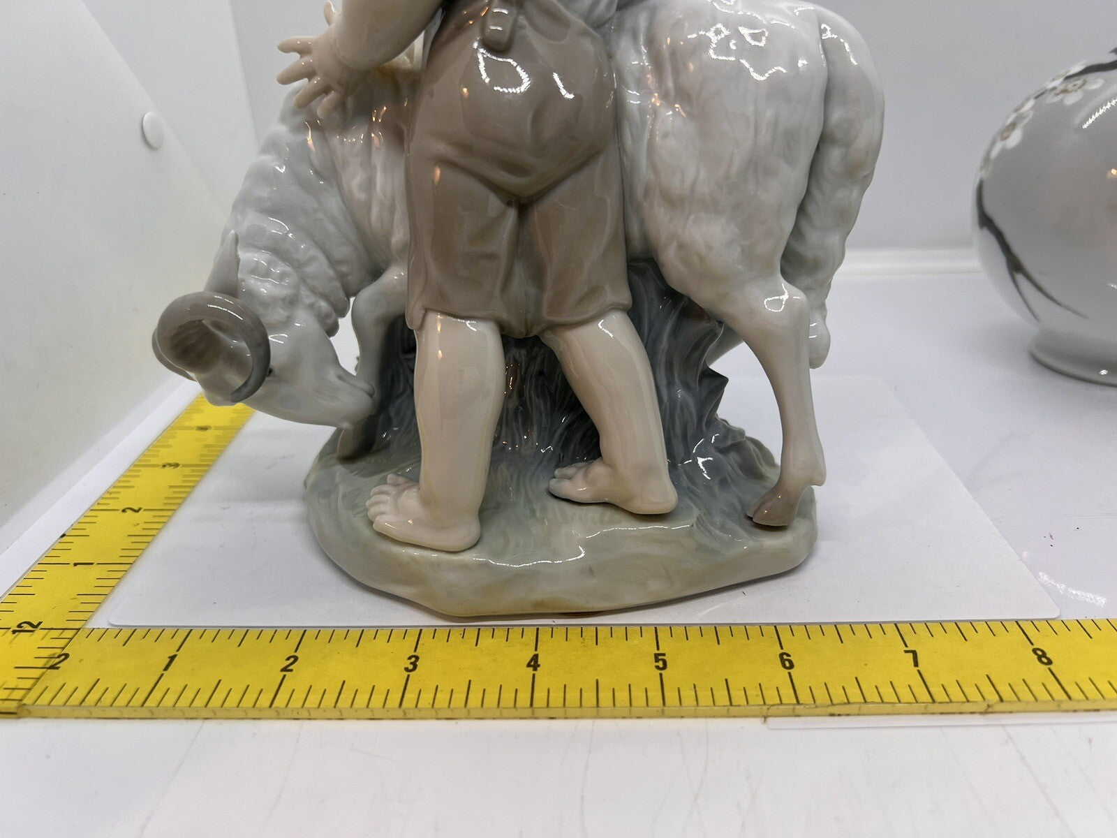 9” Vintage Nao Lladro “I'm not moving” Boy & Goat Figurine