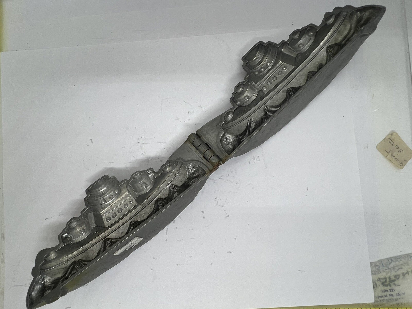 Antique Battleship #512 Pewter Chocolate Candy Ice Cream Mold
