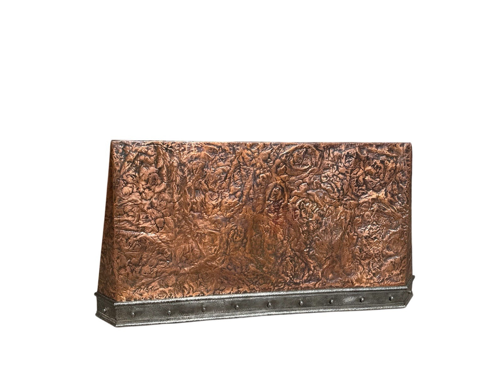 76” Handmade W.R. Nager Ornate Hearth, Doorway or Range Hood Patinated Copper