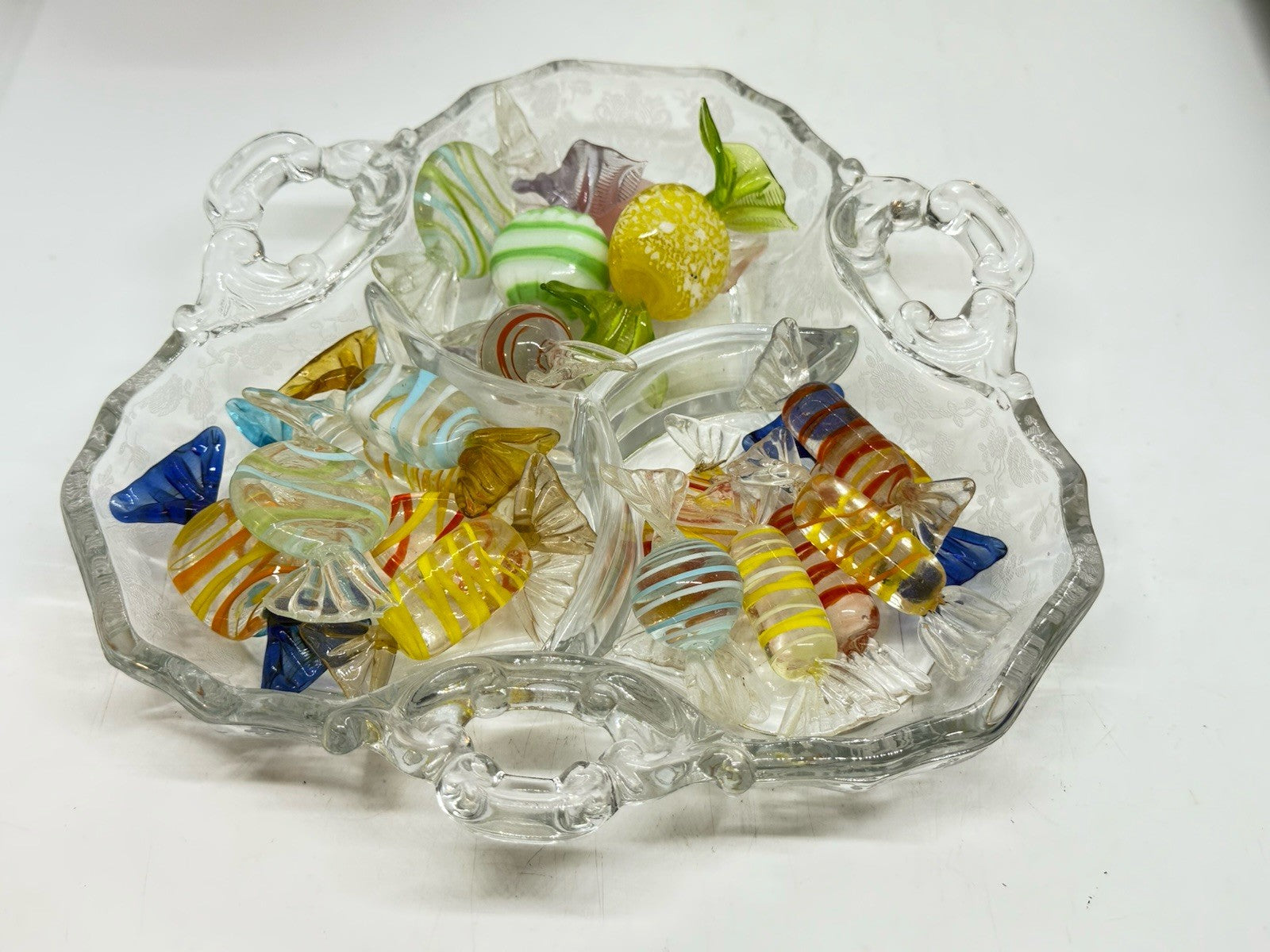 20 Vintage Murano Wrapped Glass Candy Collection Pieces