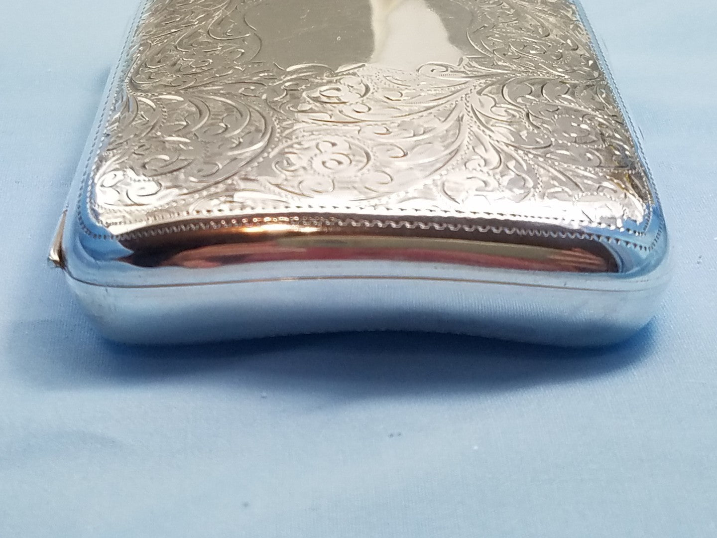 Antique 1901 Hilliard & Thomason Sterling Silver Chased Floral Cigarette Case