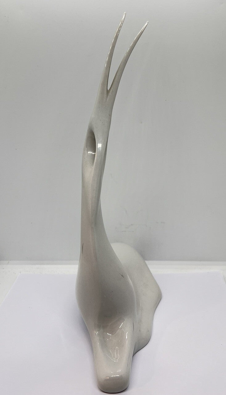 60’s White Porcelain Antelope Mid Century Modern Jaroslav Jezek For Royal Dux