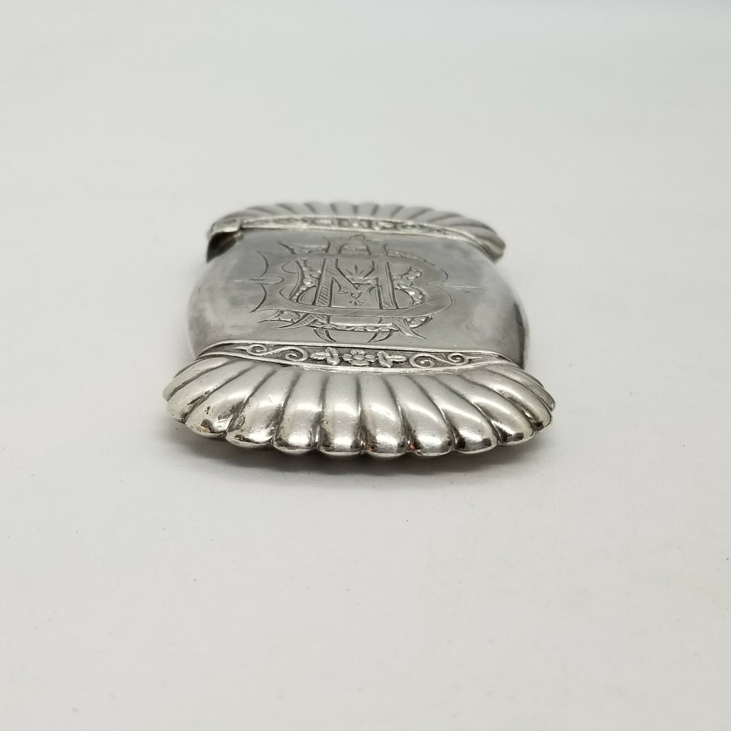 Antique Art Nouveau Sterling Silver Match Safe Vesta Case  Combed End