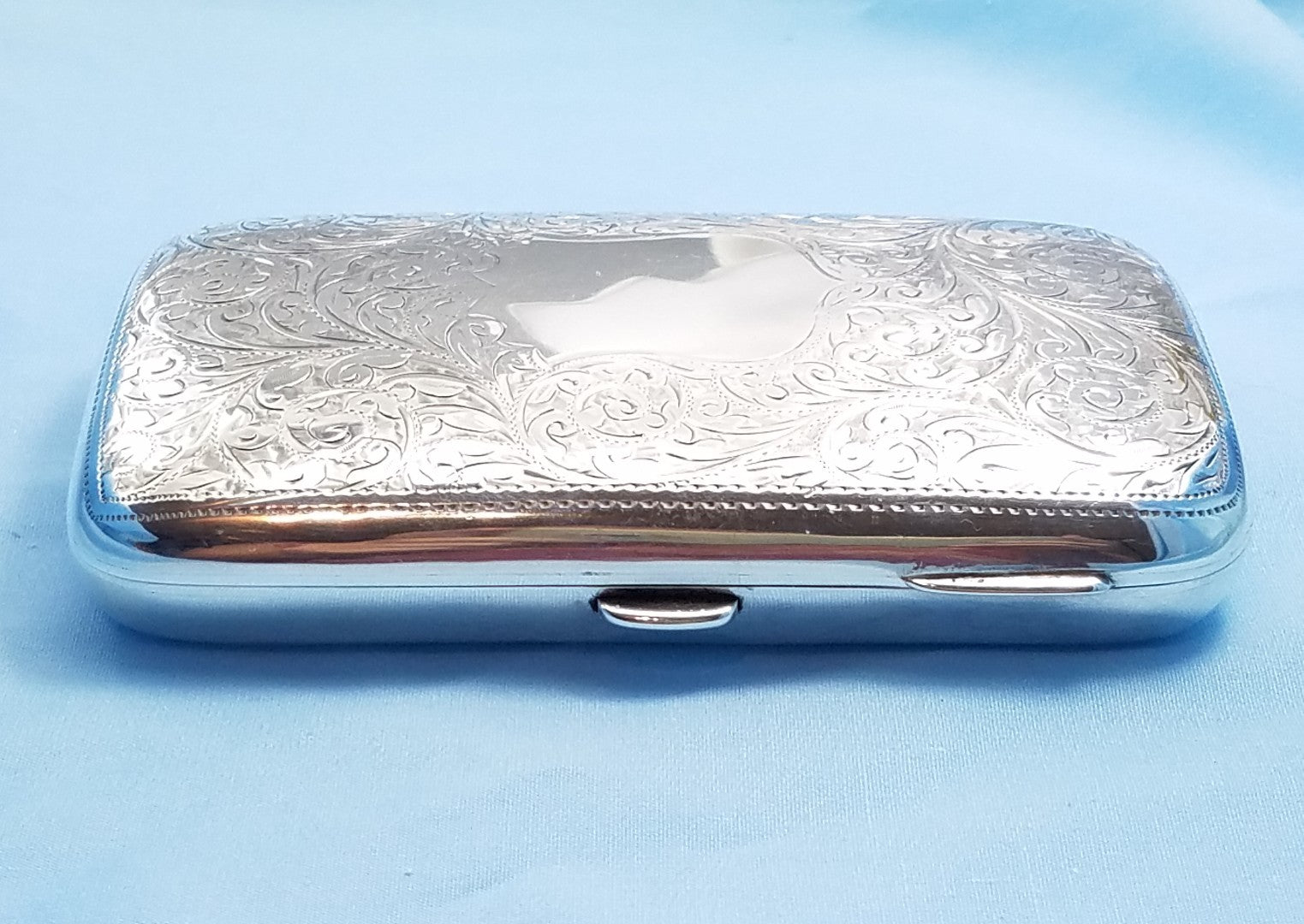 Antique 1901 Hilliard & Thomason Sterling Silver Chased Floral Cigarette Case