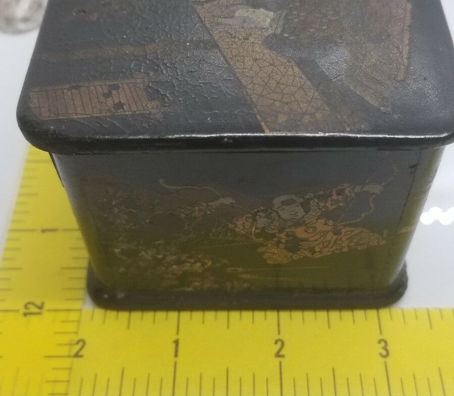 Antique Chinese Export Tea / Spice Caddy Box Paper Mache
