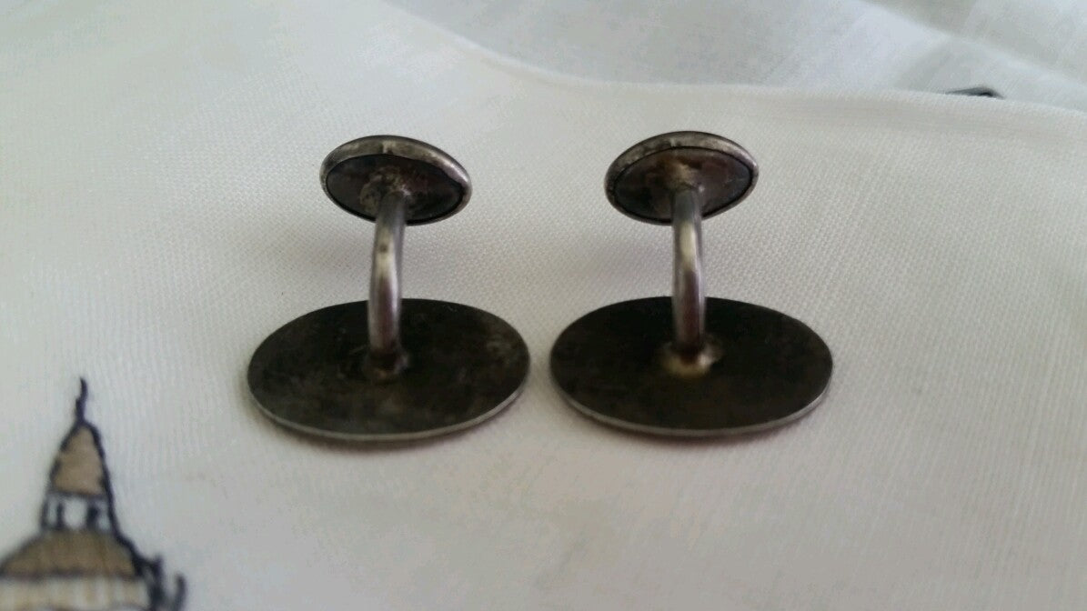 Antique Art Nouveau Solid Sterling Silver Cufflinks