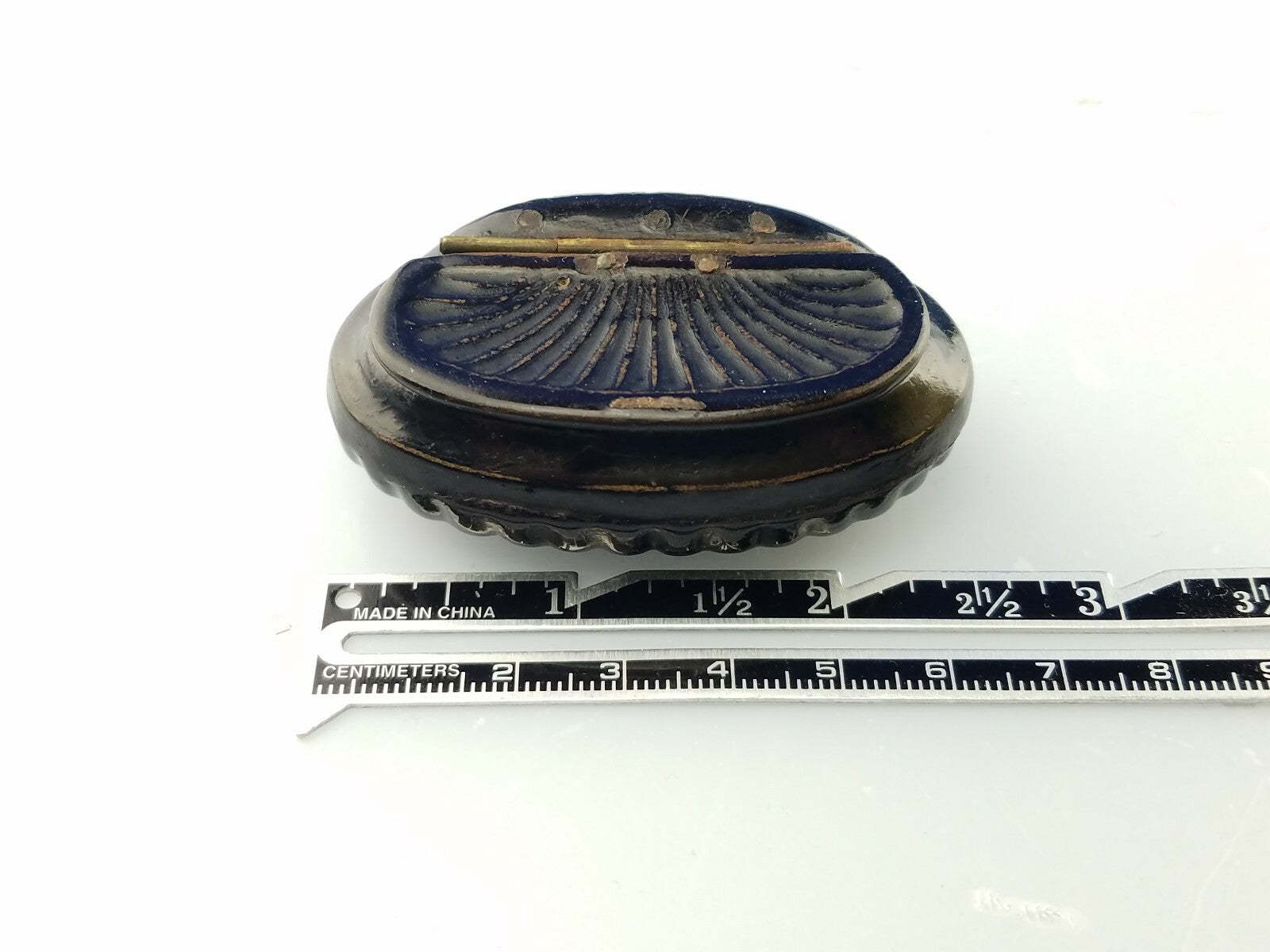 Antique 18th Century French Scalloped Papier Paper Mache Lacquer Snuff Box