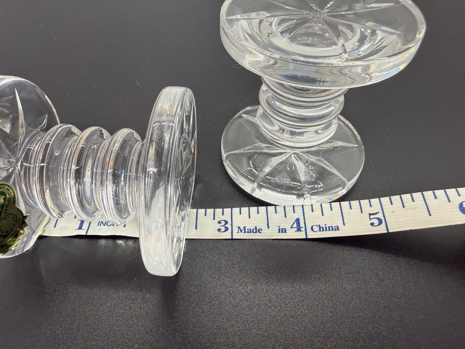 2 pc Set Vintage 2.5” Waterford Crystal Knife Rests In Original Box