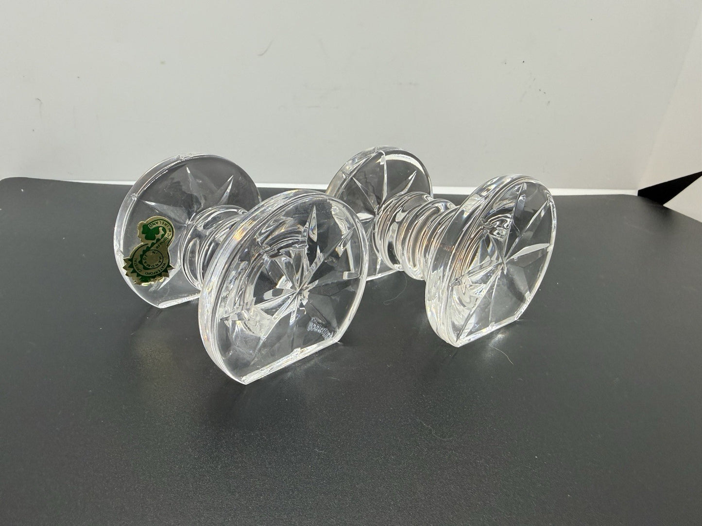 2 pc Set Vintage 2.5” Waterford Crystal Knife Rests In Original Box
