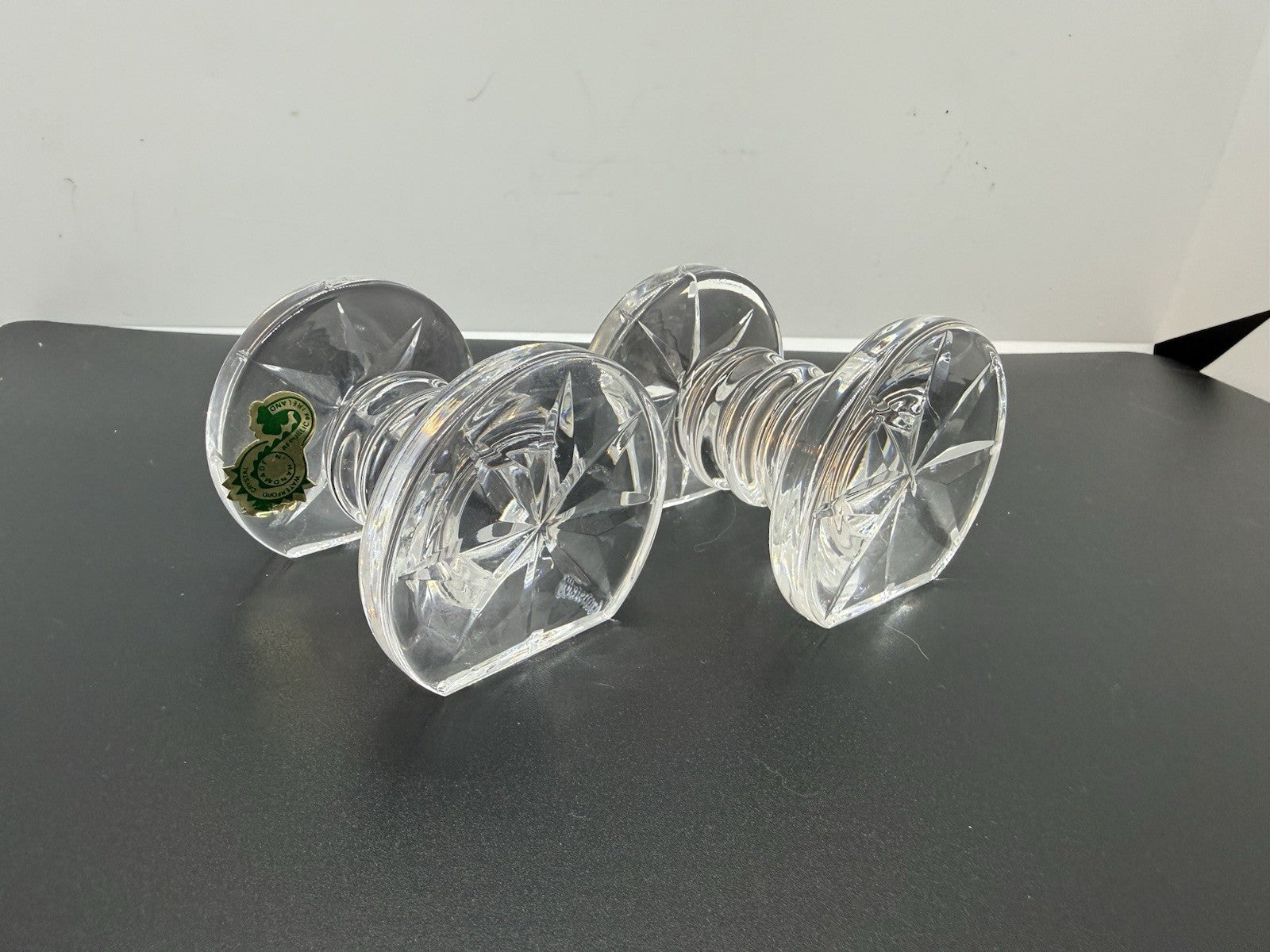 2 pc Set Vintage 2.5” Waterford Crystal Knife Rests In Original Box