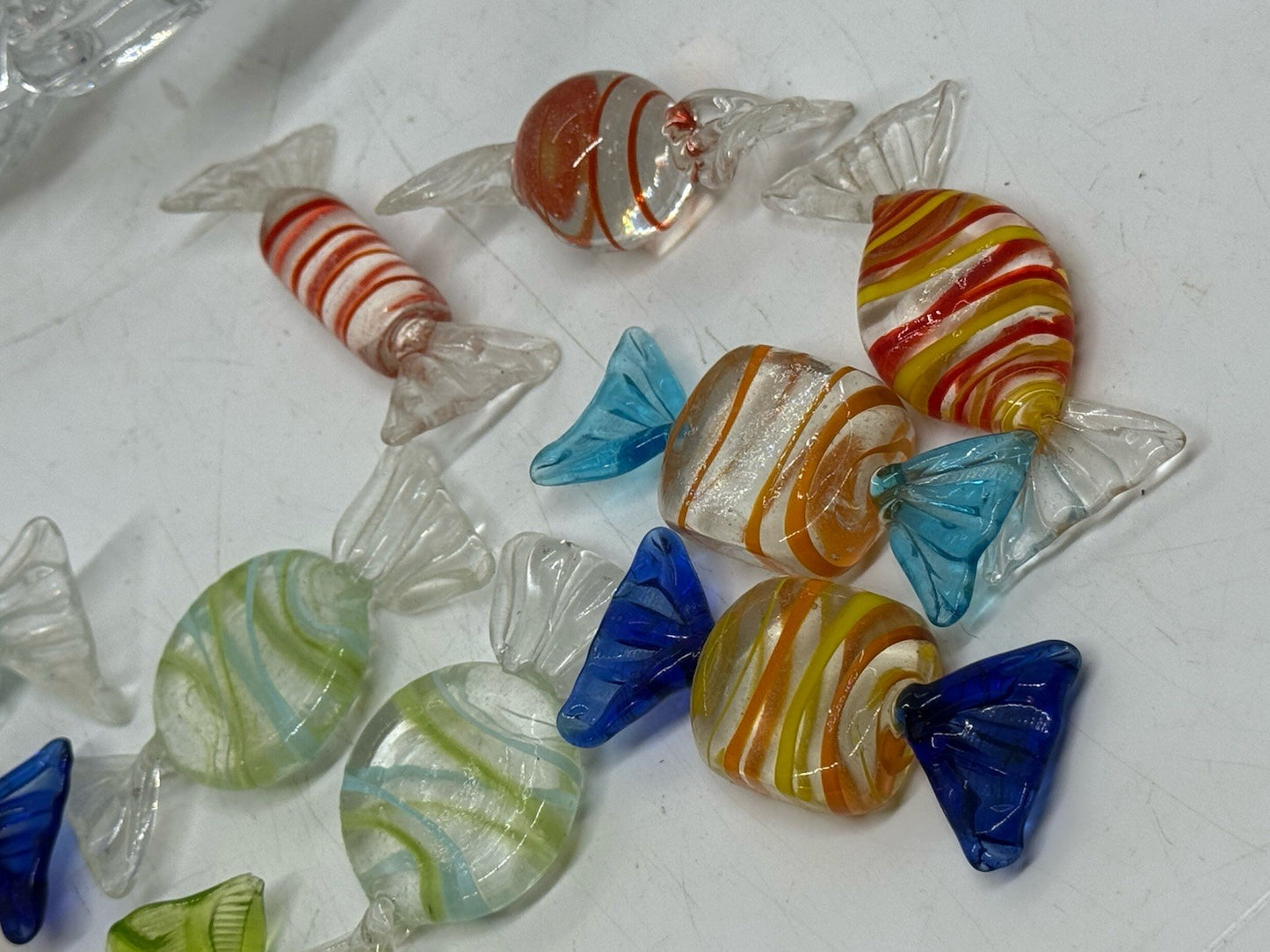 20 Vintage Murano Wrapped Glass Candy Collection Pieces