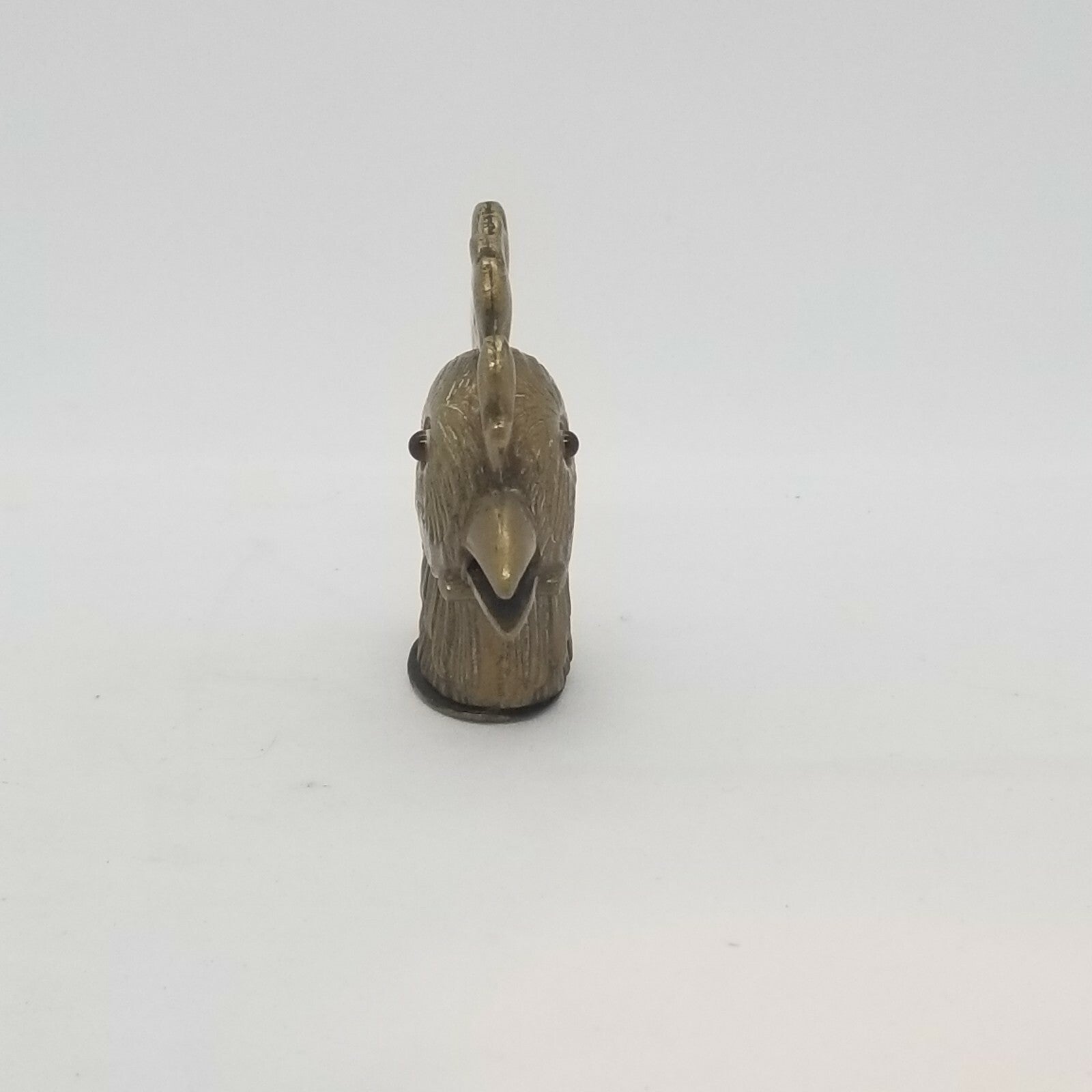 Antique Brass Pop Open Rooster Head Match Safe Vesta Case Box Original Glas Eyes
