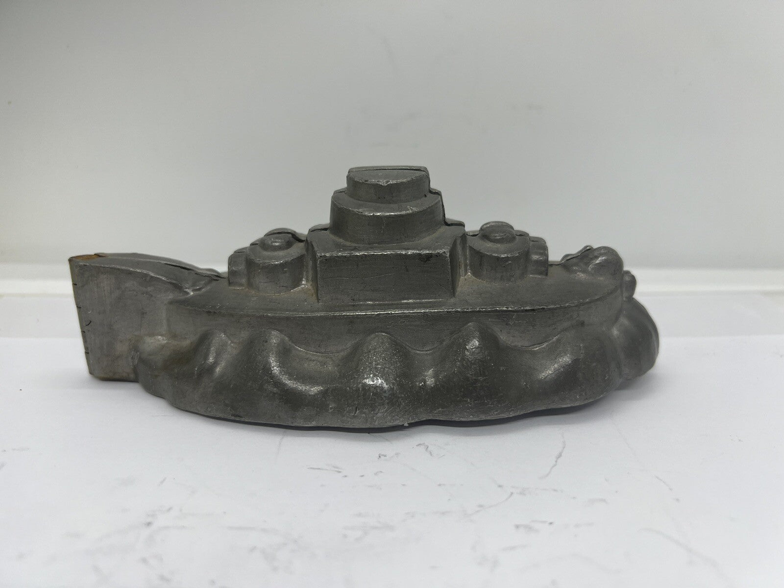 Antique Battleship #512 Pewter Chocolate Candy Ice Cream Mold