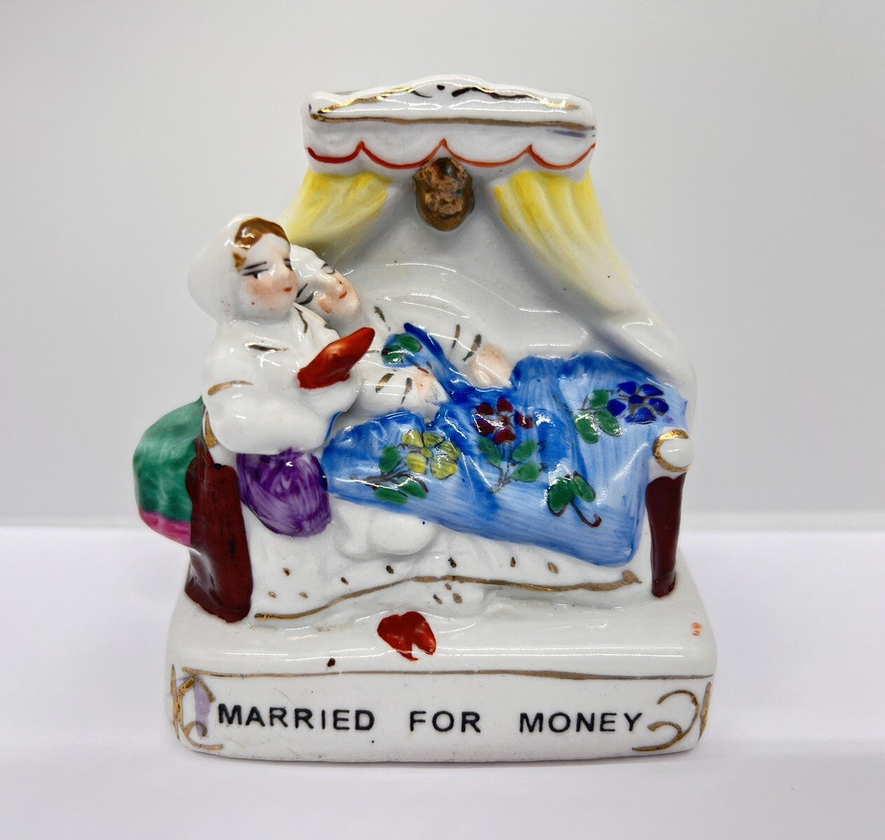1800’s Antique Porcelain Fairing “Married for Money” Germany