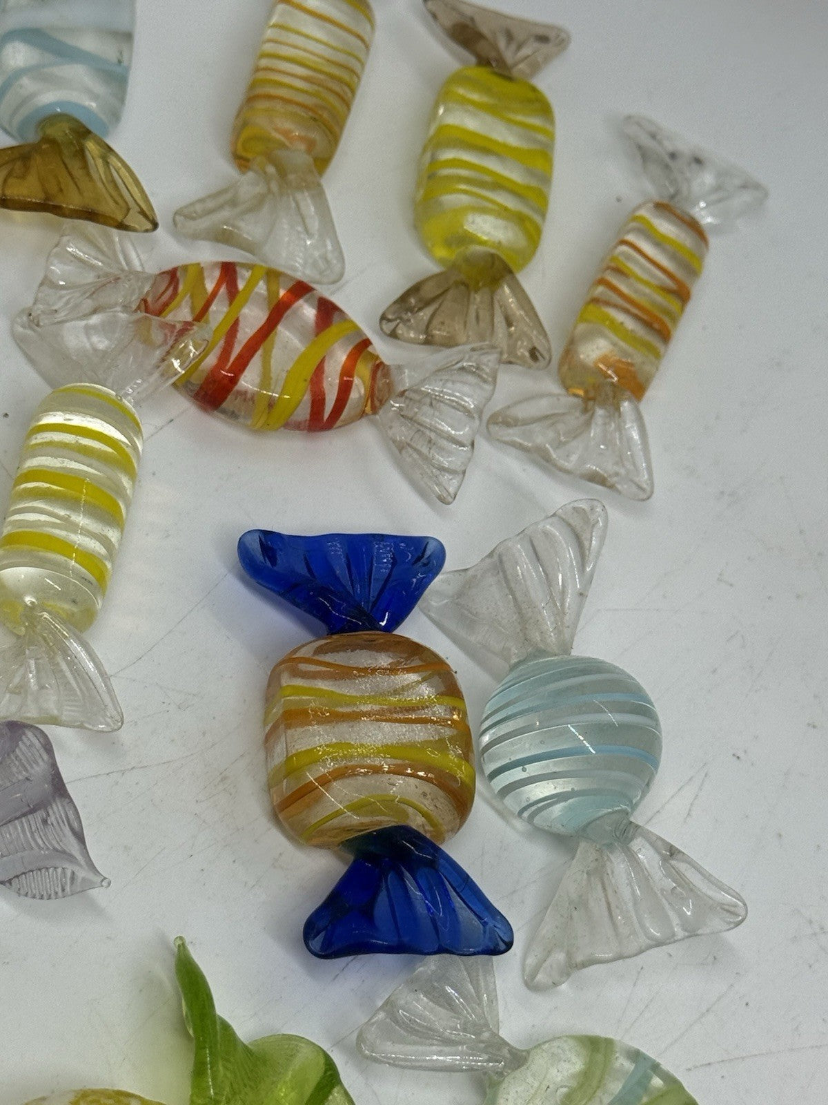 20 Vintage Murano Wrapped Glass Candy Collection Pieces