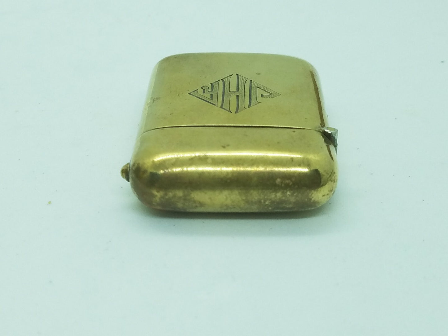 Antique Art Deco Brass Match Safe Vesta Case Box