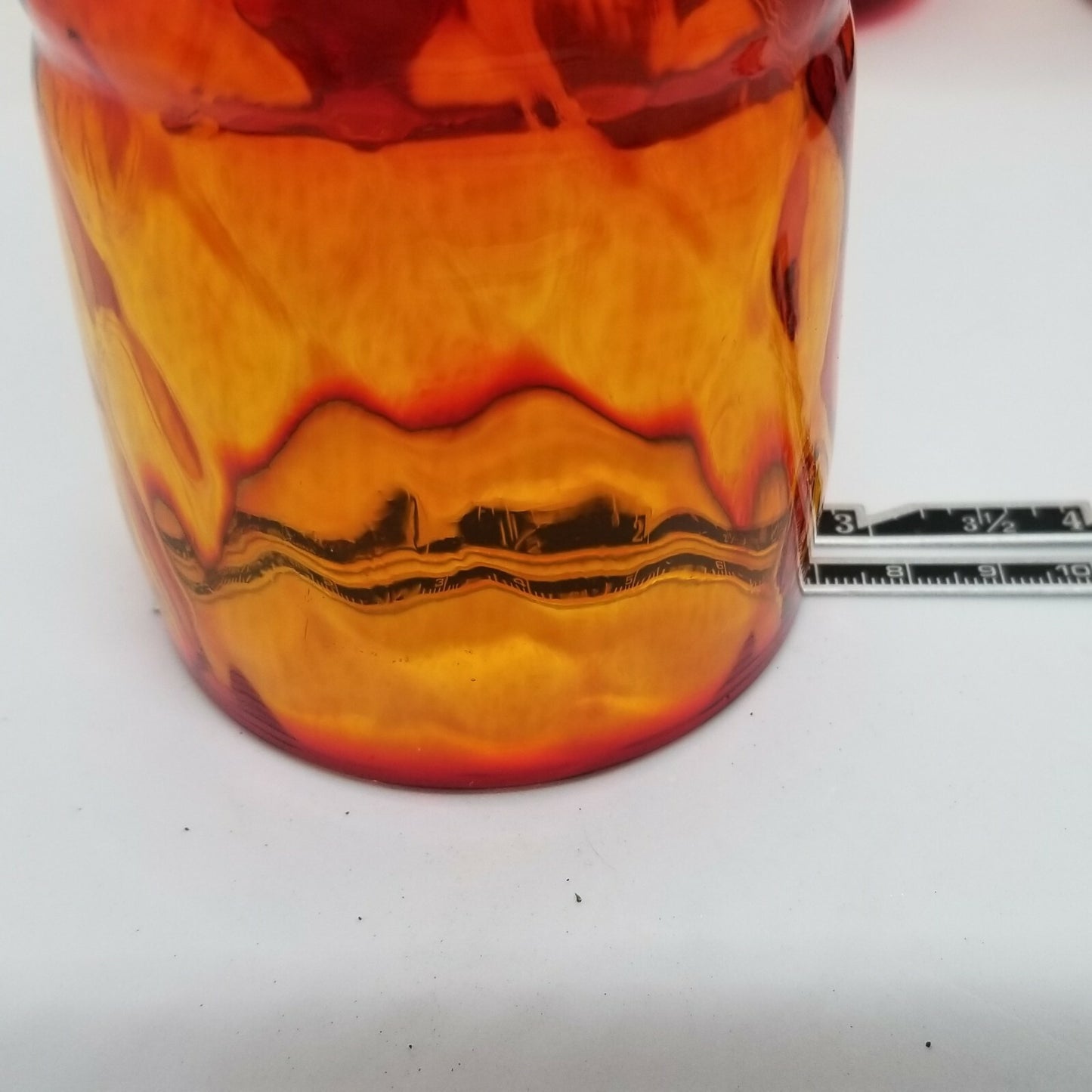 5 Fenton Amberina Diamond Optic Tumblers #1635 = go w/Squatty Water Pitcher Set