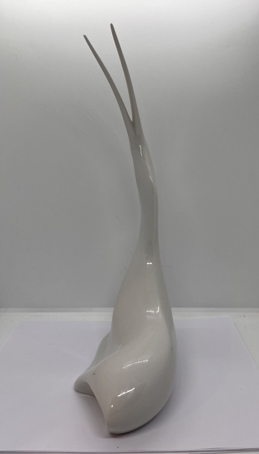60’s White Porcelain Antelope Mid Century Modern Jaroslav Jezek For Royal Dux