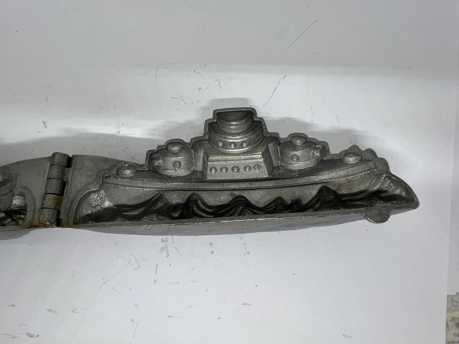 Antique Battleship #512 Pewter Chocolate Candy Ice Cream Mold