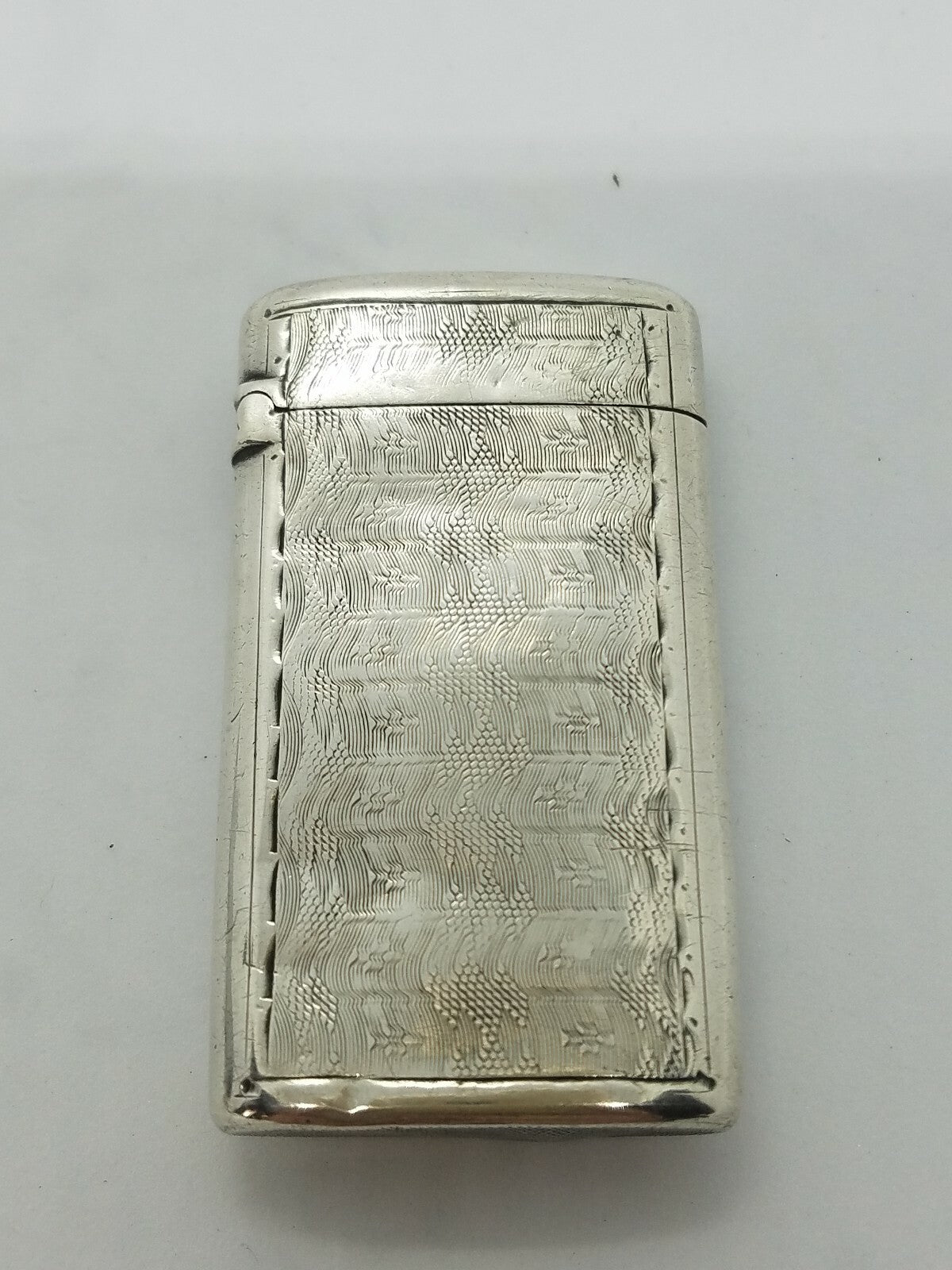 Antique 1874 GORHAM Hand-decorated Bright Cut Sterling Silver Match Safe Vesta