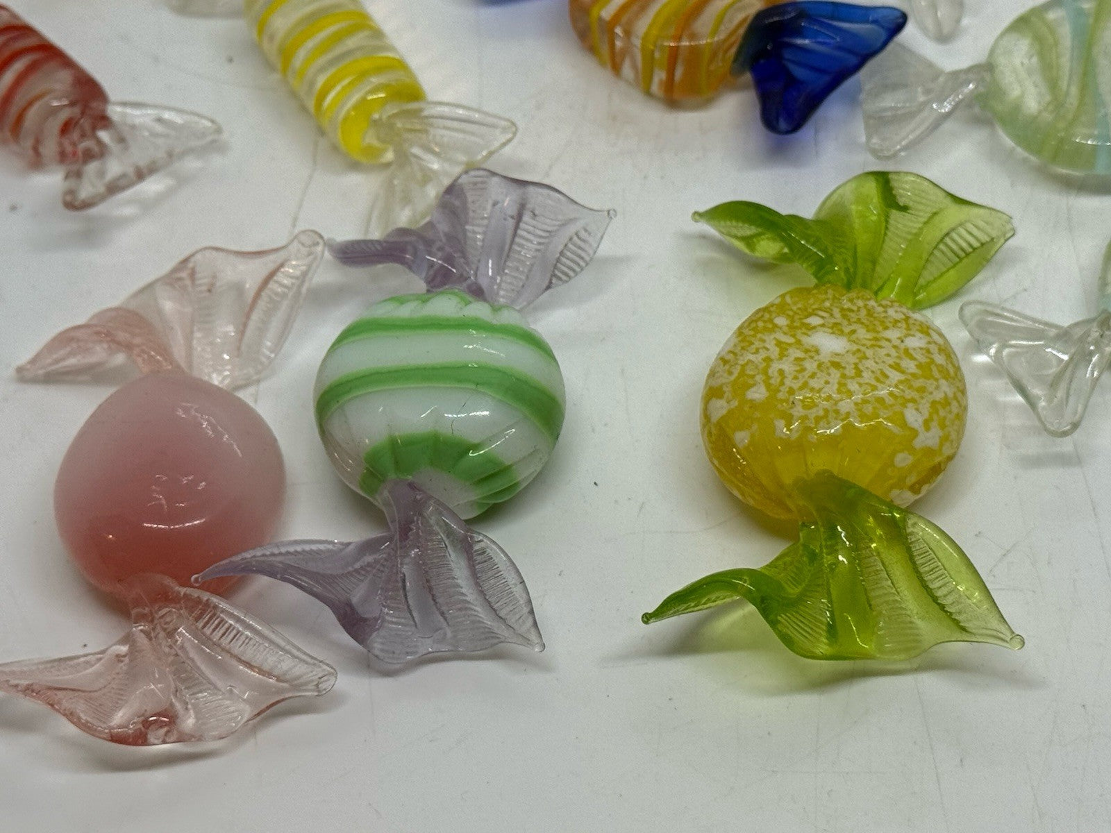 20 Vintage Murano Wrapped Glass Candy Collection Pieces