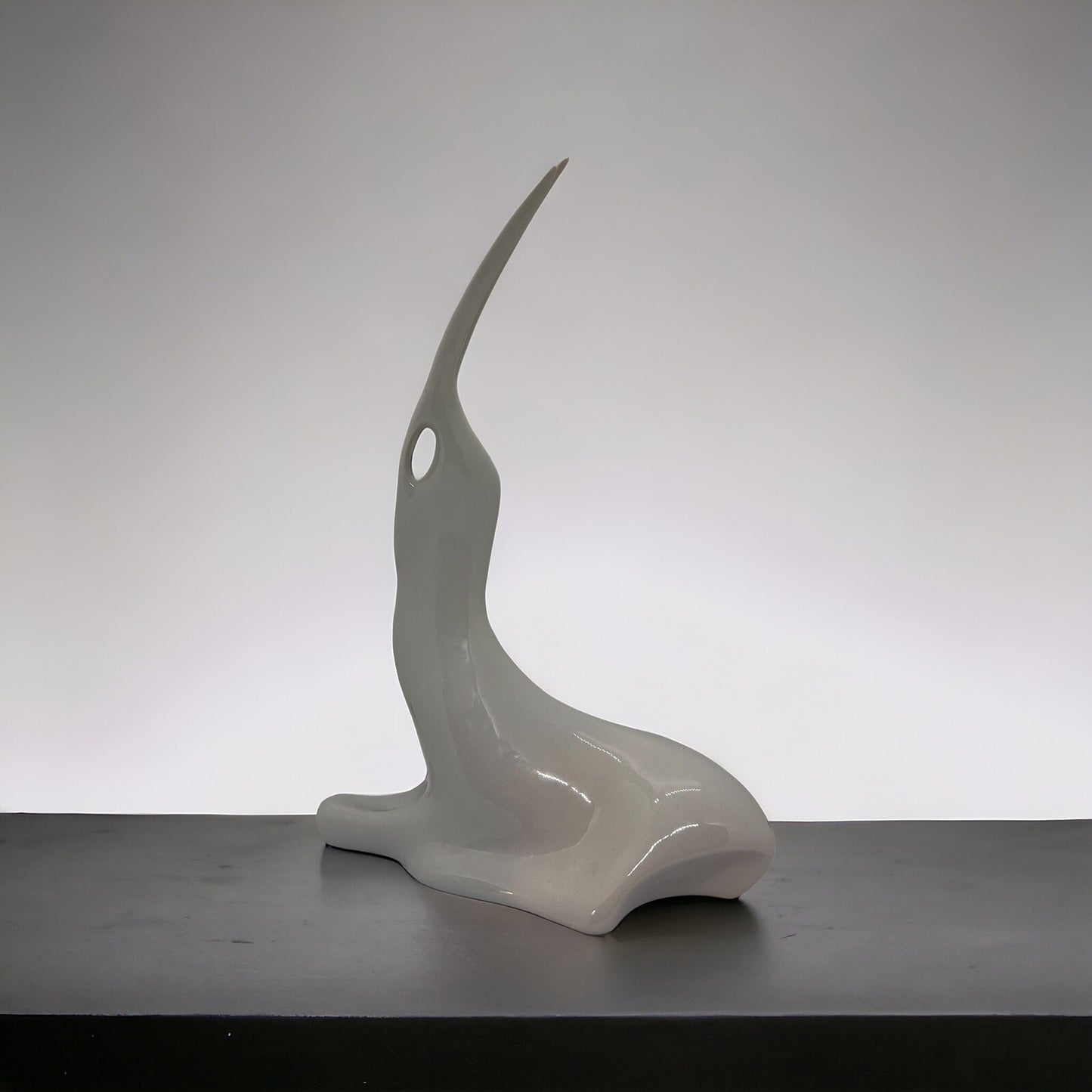 60’s White Porcelain Antelope Mid Century Modern Jaroslav Jezek For Royal Dux