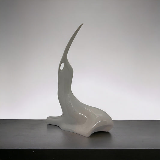 60’s White Porcelain Antelope Mid Century Modern Jaroslav Jezek For Royal Dux