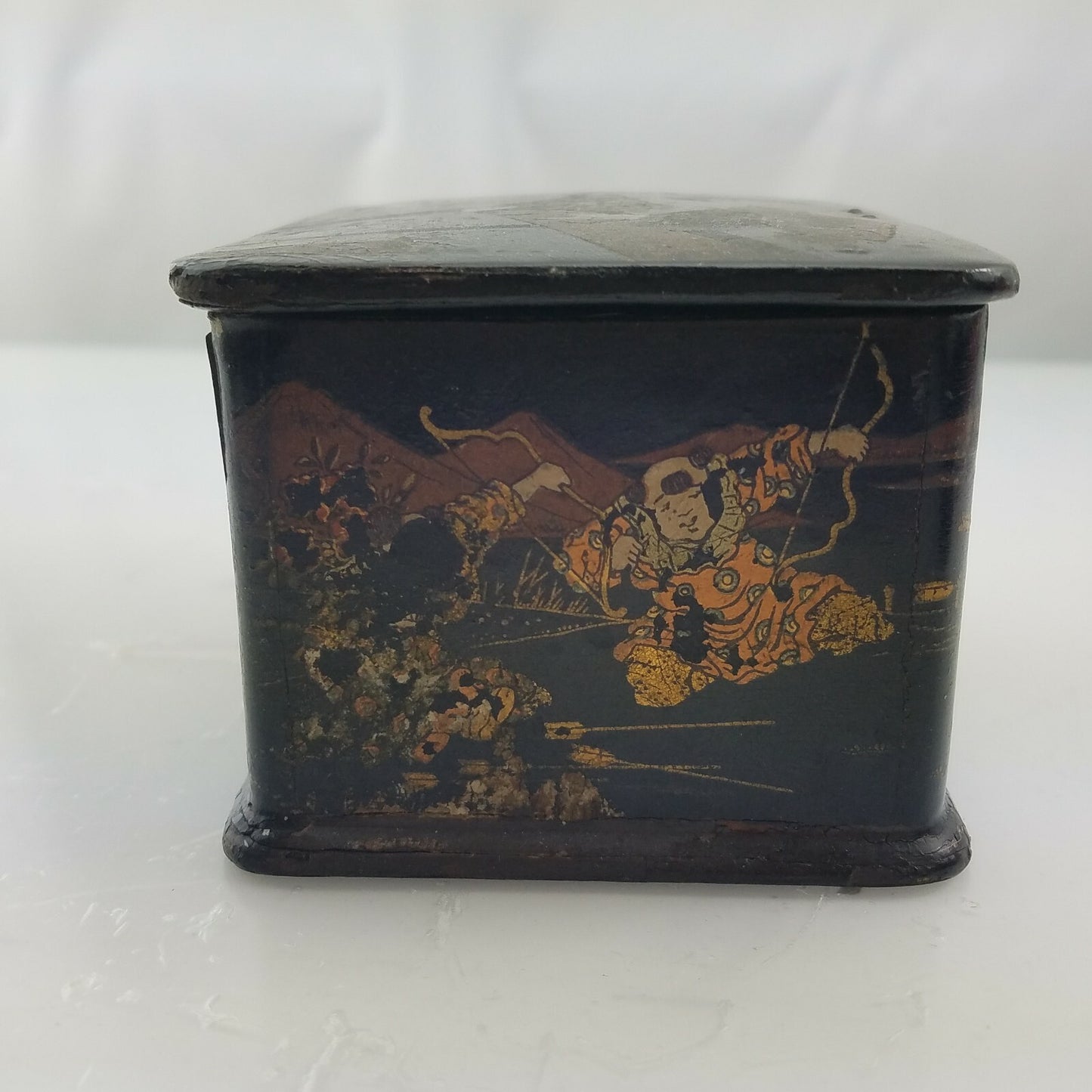 Antique Chinese Export Tea / Spice Caddy Box Paper Mache