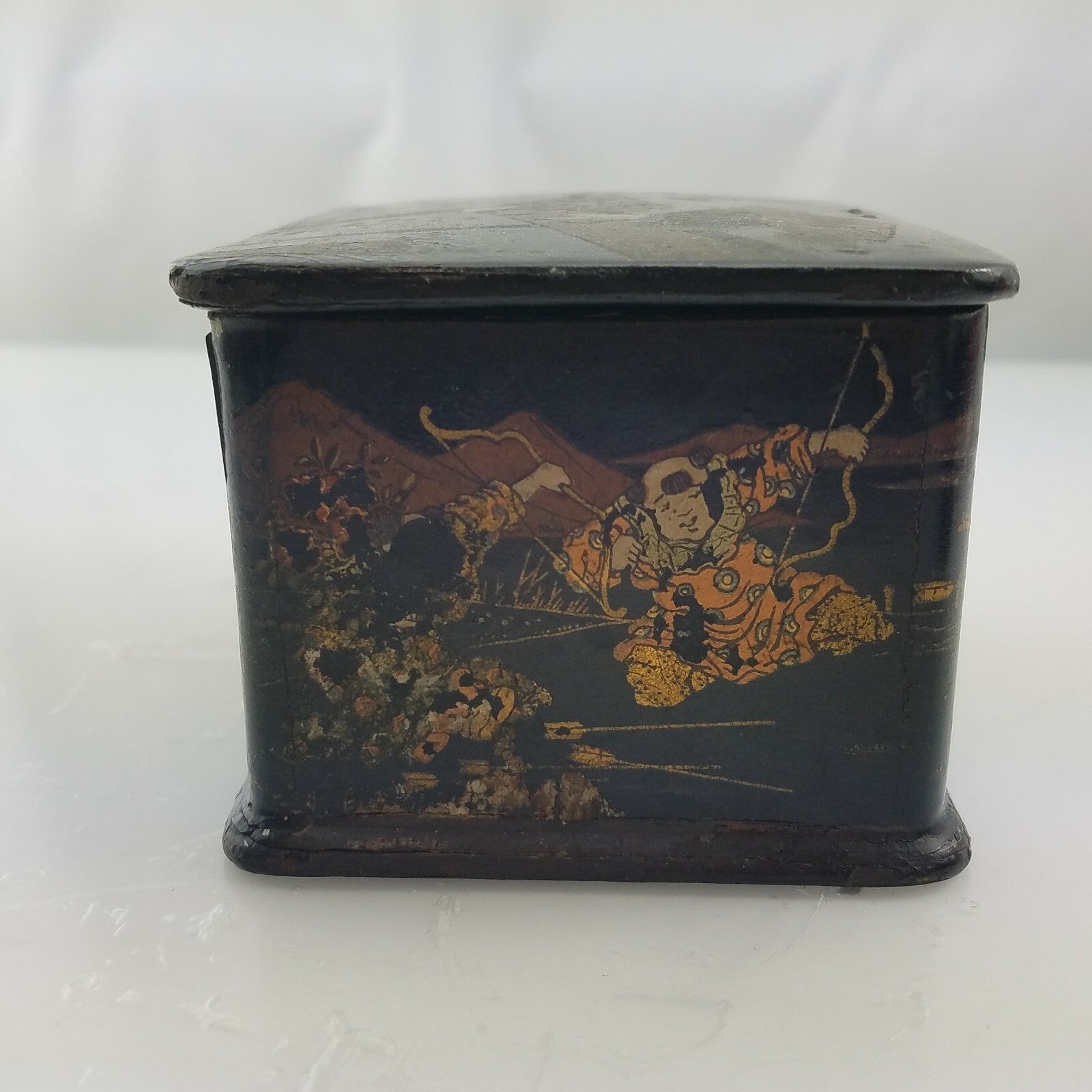 Antique Chinese Export Tea / Spice Caddy Box Paper Mache