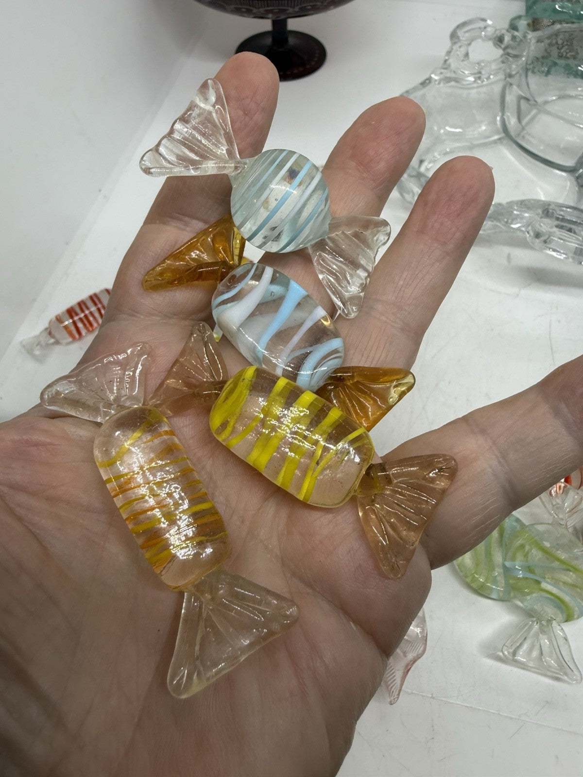 20 Vintage Murano Wrapped Glass Candy Collection Pieces