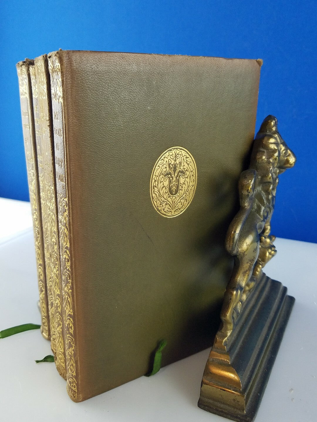 Antique 1913 Leather Bound  Soft Cover Book Set Henry Van Dyke Grt Decorator Set