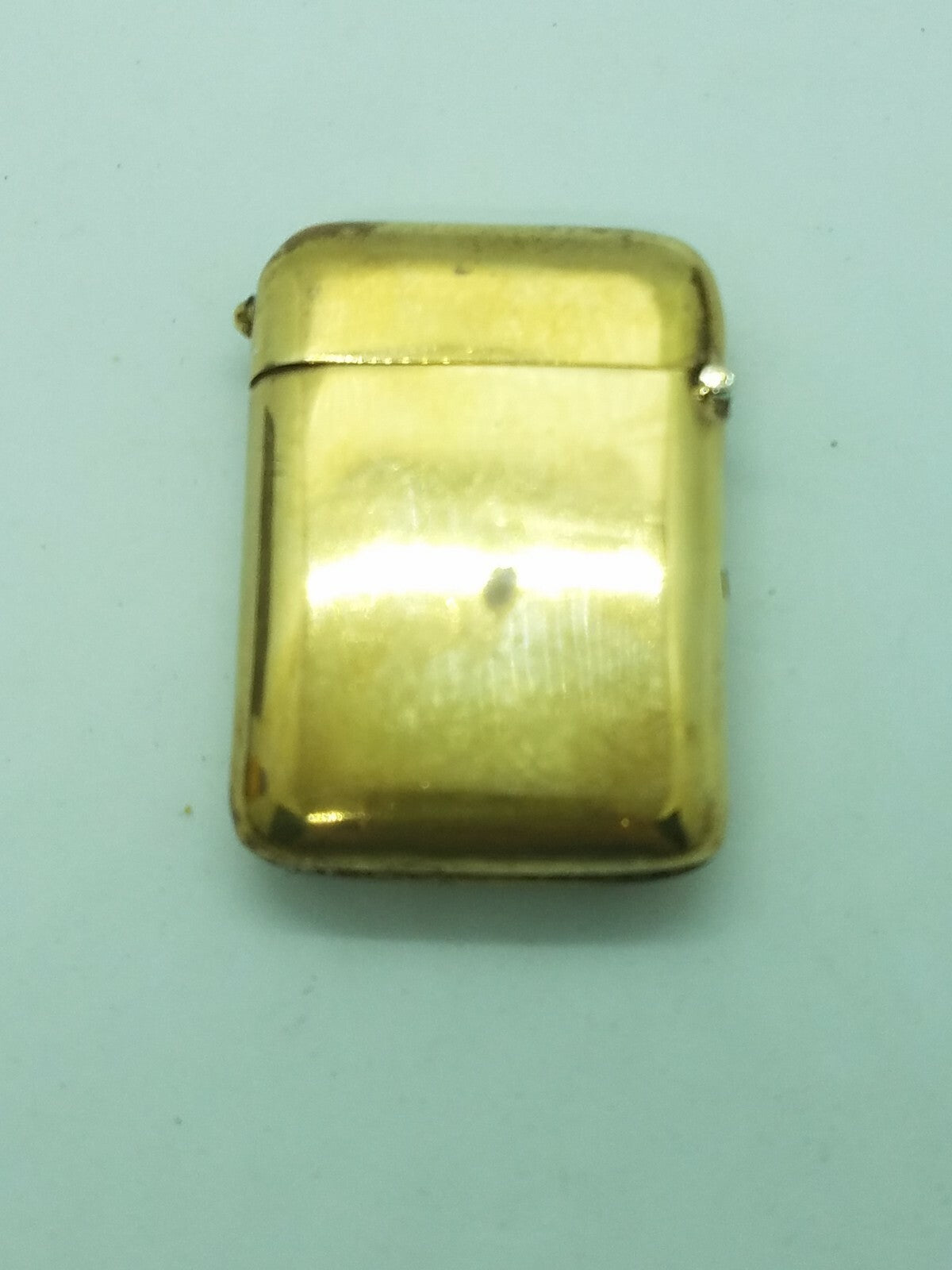 Antique Art Deco Brass Match Safe Vesta Case Box
