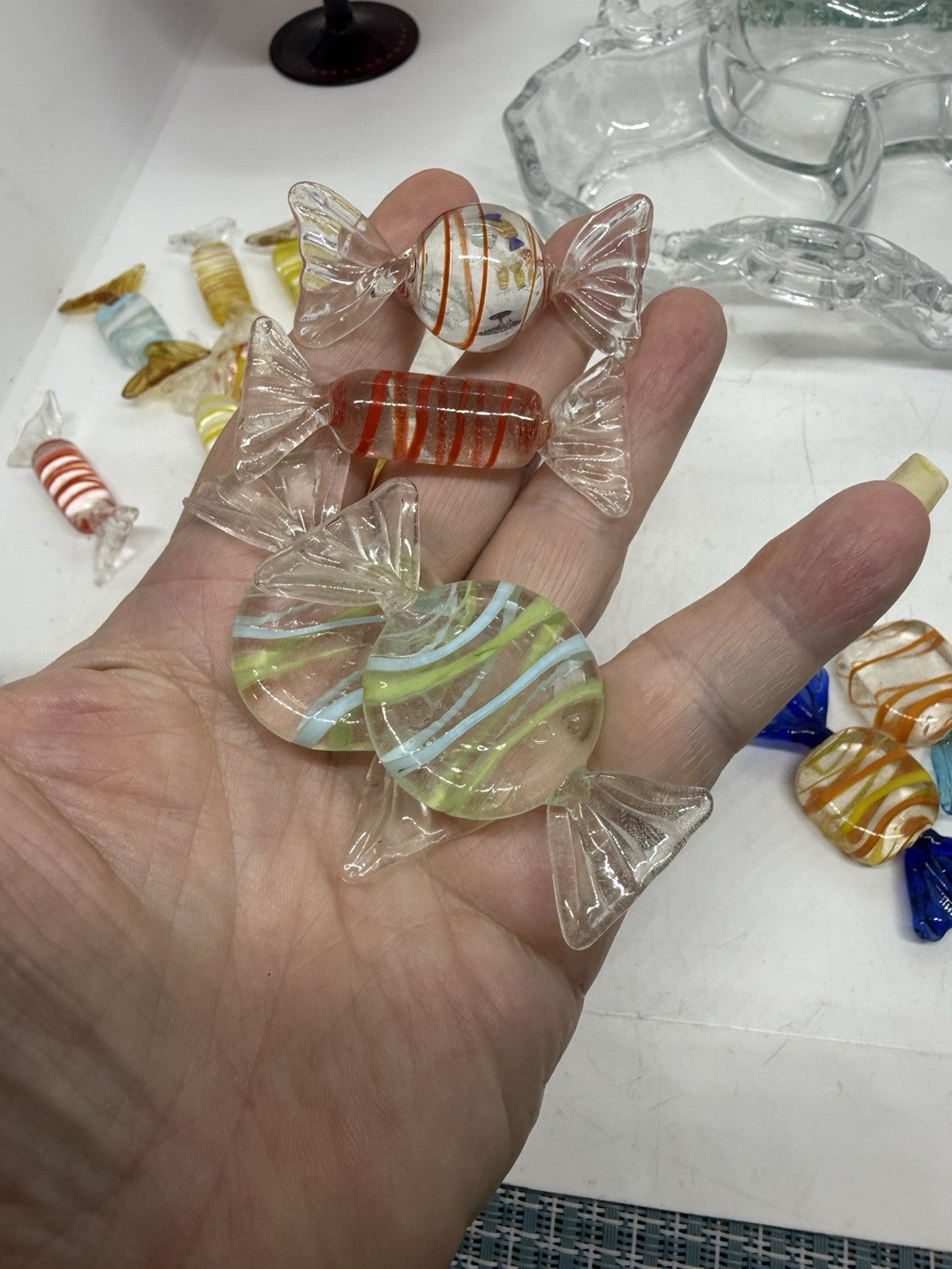 20 Vintage Murano Wrapped Glass Candy Collection Pieces