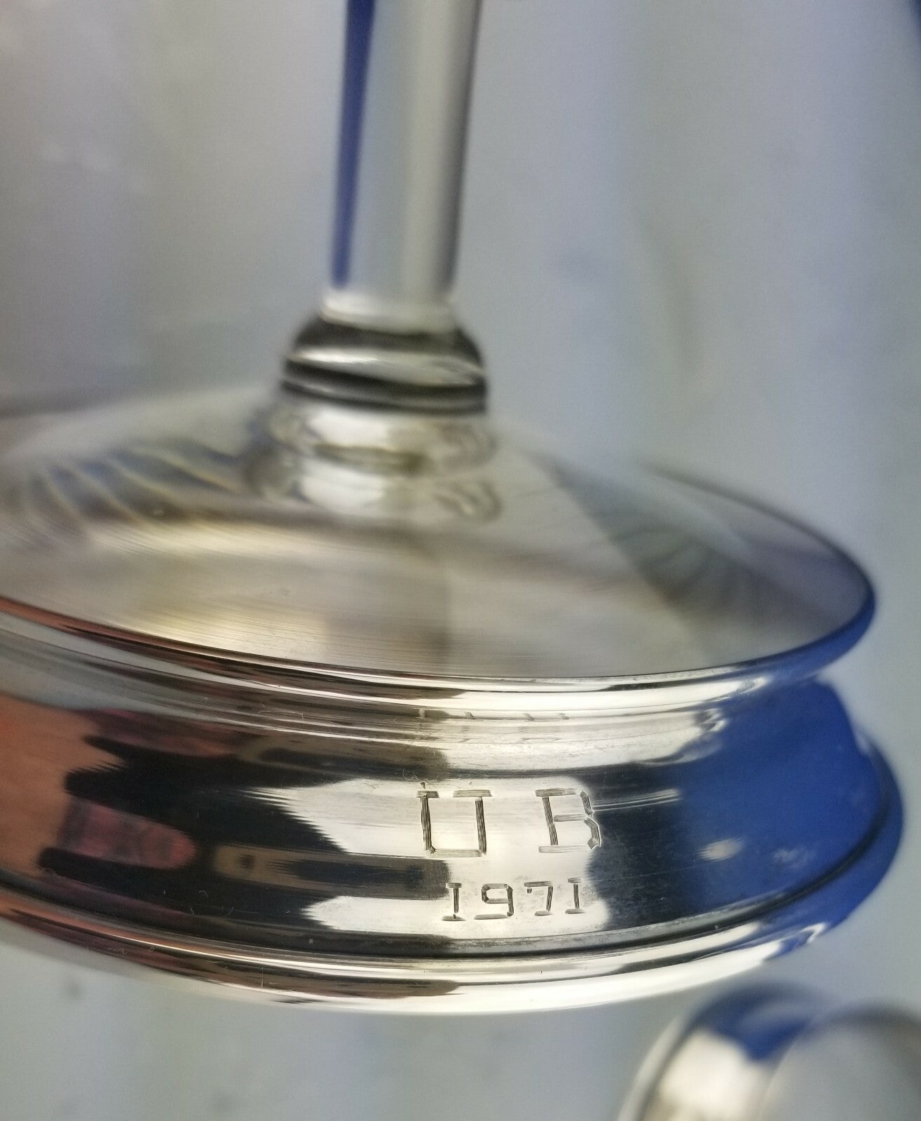 10" Pair Vintage Wallace Bulbous Cut Crystal Sterling Silver Candle Holders