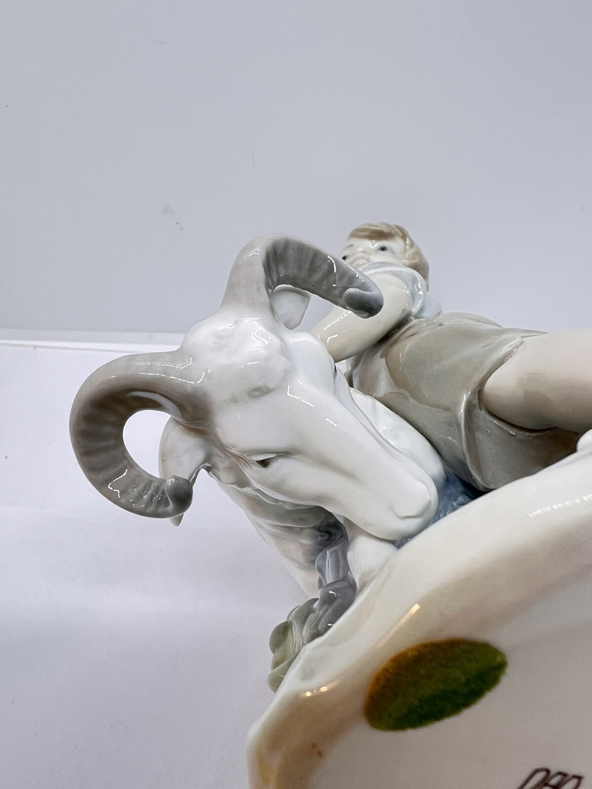 9” Vintage Nao Lladro “I'm not moving” Boy & Goat Figurine