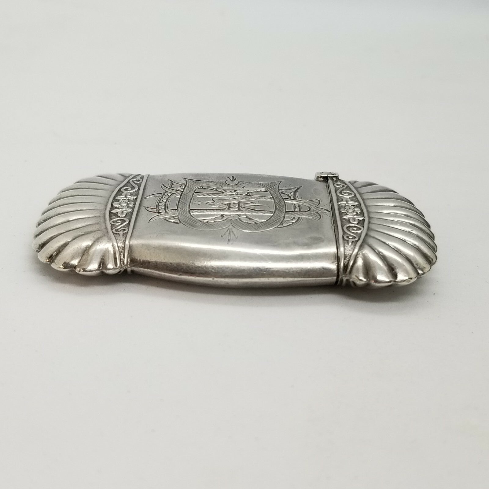 Antique Art Nouveau Sterling Silver Match Safe Vesta Case  Combed End