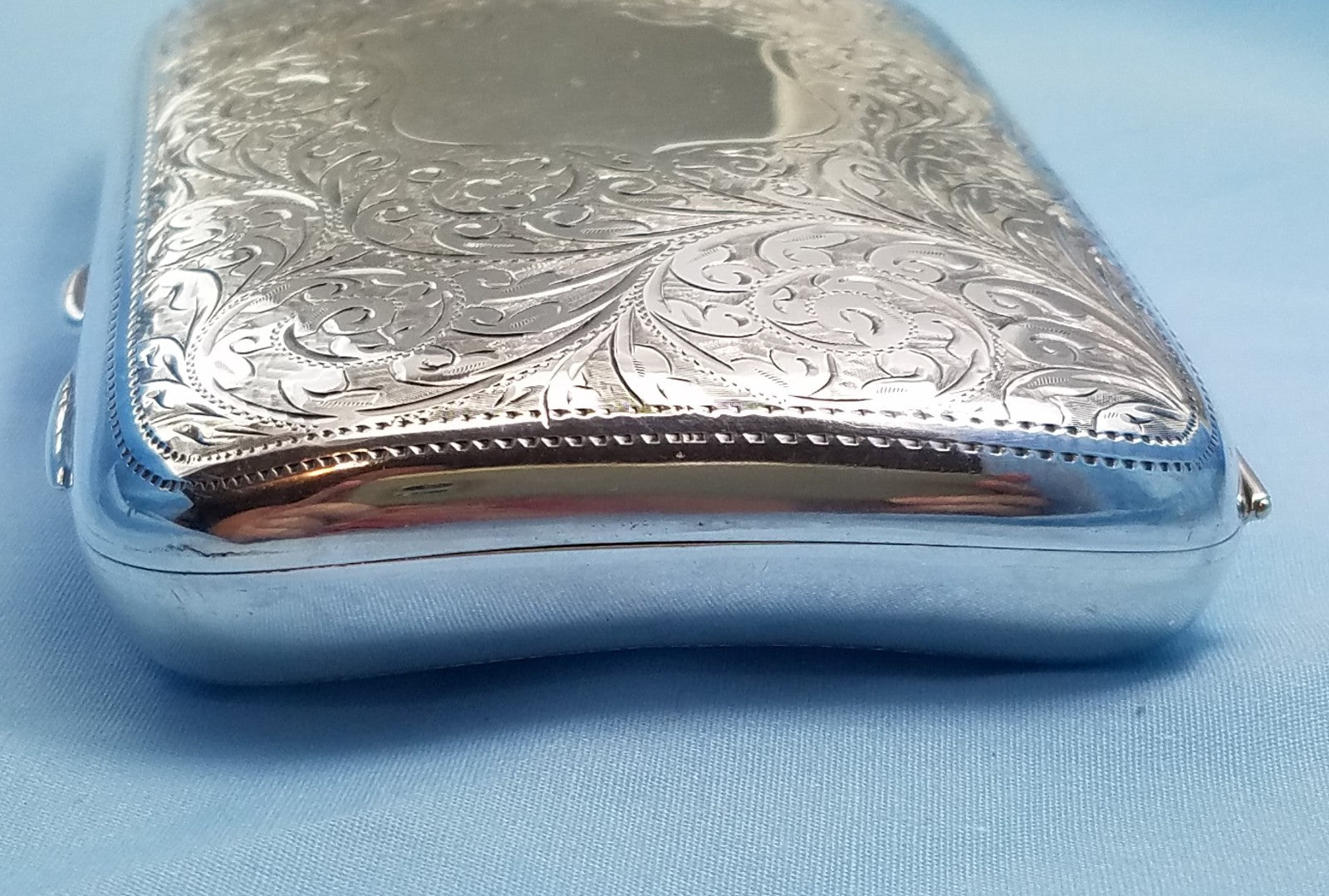 Antique 1901 Hilliard & Thomason Sterling Silver Chased Floral Cigarette Case