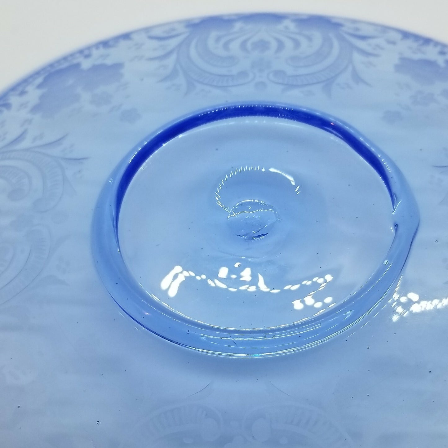 23pc 1920's Italian Salviati Murano Blue Etch Crystal Dessert  8, 3pc Place Set