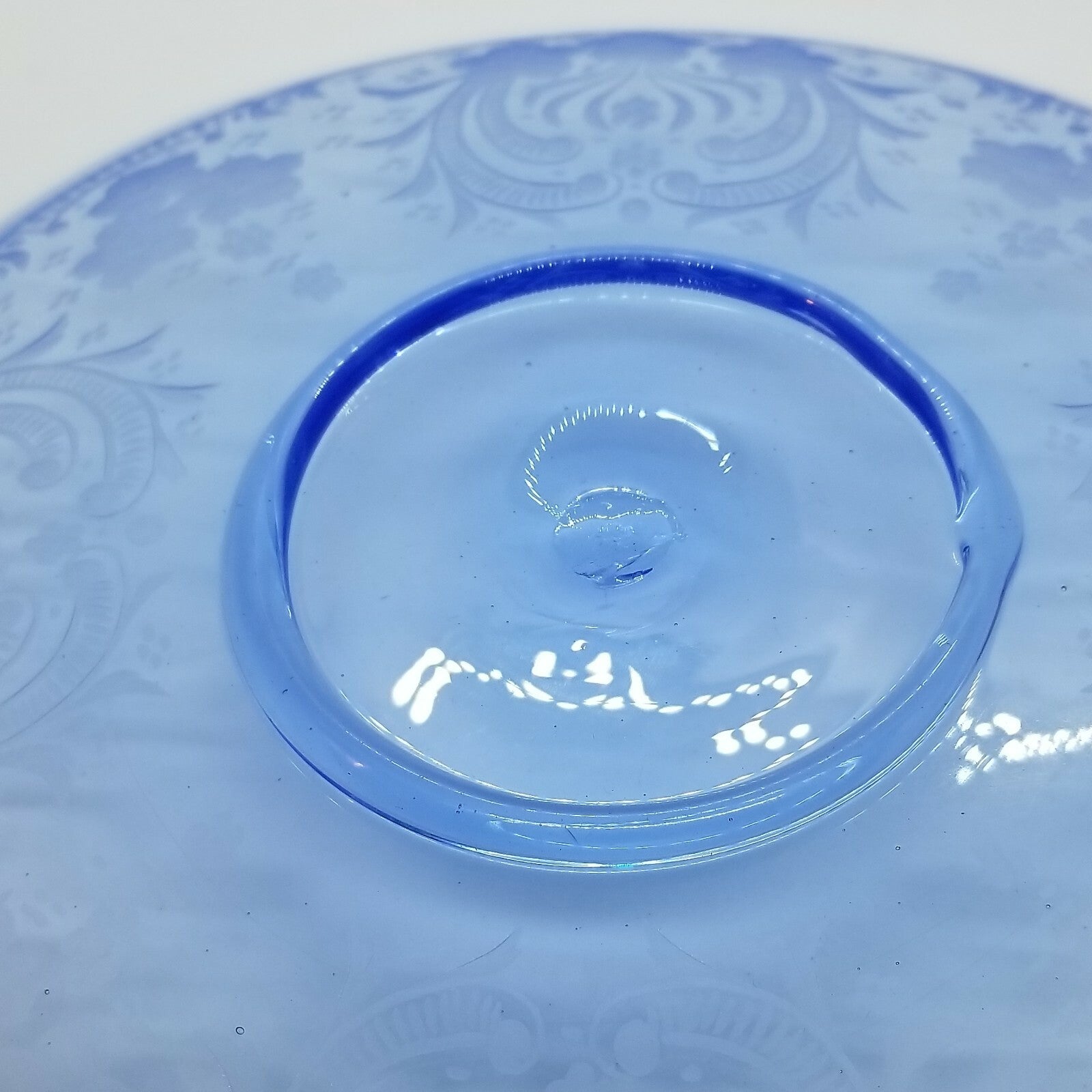 23pc 1920's Italian Salviati Murano Blue Etch Crystal Dessert  8, 3pc Place Set