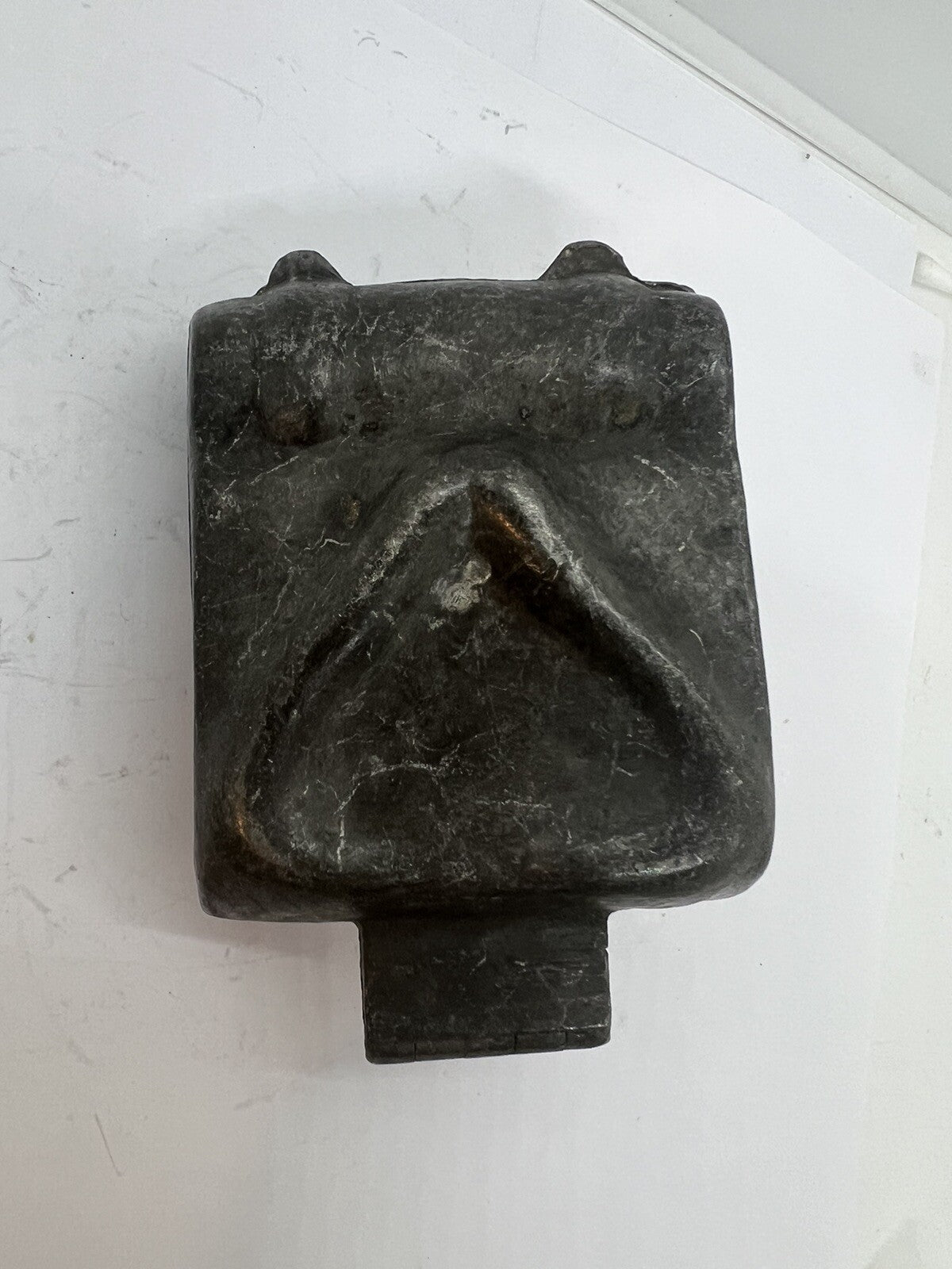 Antique Civil War Knapsack RARE Pewter Chocolate Candy Ice Cream Mold E & Co.
