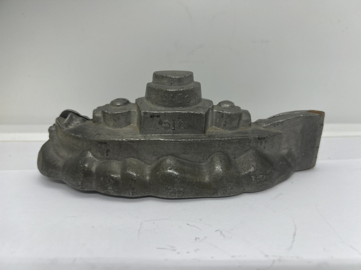 Antique Battleship #512 Pewter Chocolate Candy Ice Cream Mold