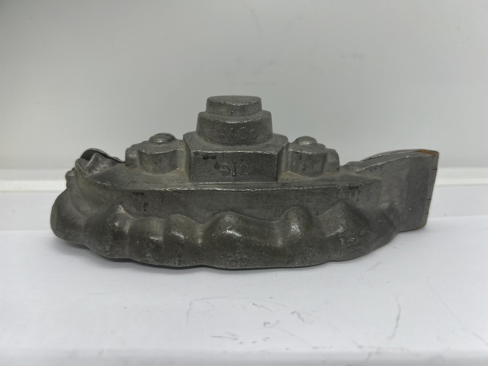 Antique Battleship #512 Pewter Chocolate Candy Ice Cream Mold